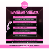 IRS Important Contacts Social Media Template (Tax preparer)