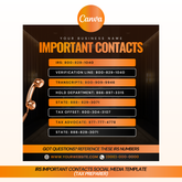 IRS Important Contacts Social Media Template (Tax preparer)