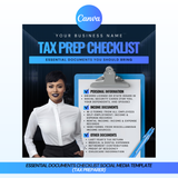 Tax Prep Essential Documents Checklist Social Media Template