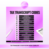 Tax Transcript Codes Social Media Template