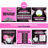 20-Pack Social Media Templates (Tax Preparer)
