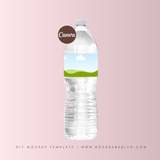 Water Bottle Label Mockup Template