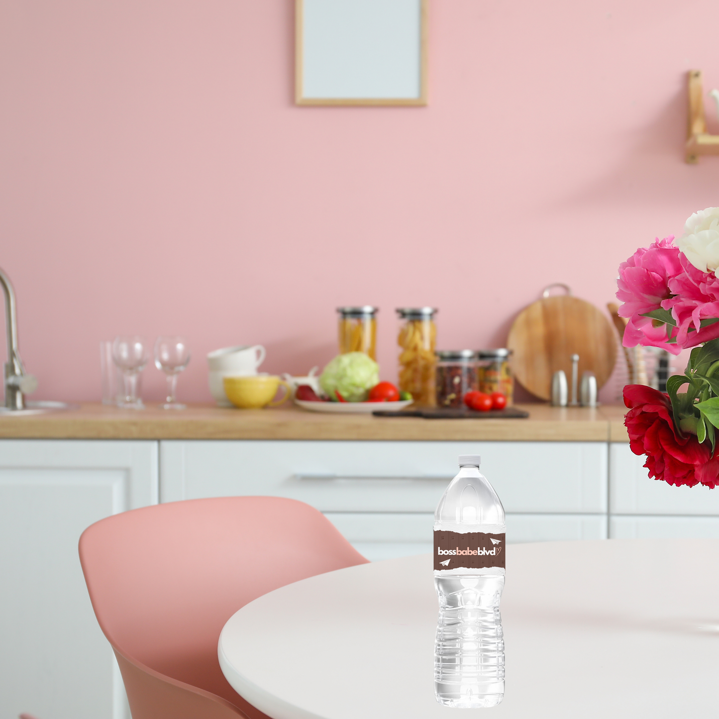 Water Bottle Label Mockup Template