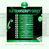 IRS Tax Transcript Codes DIY Flyer Template