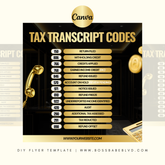 IRS Tax Transcript Codes DIY Flyer Template