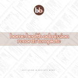 Home Healthcare Client Admission Record Template