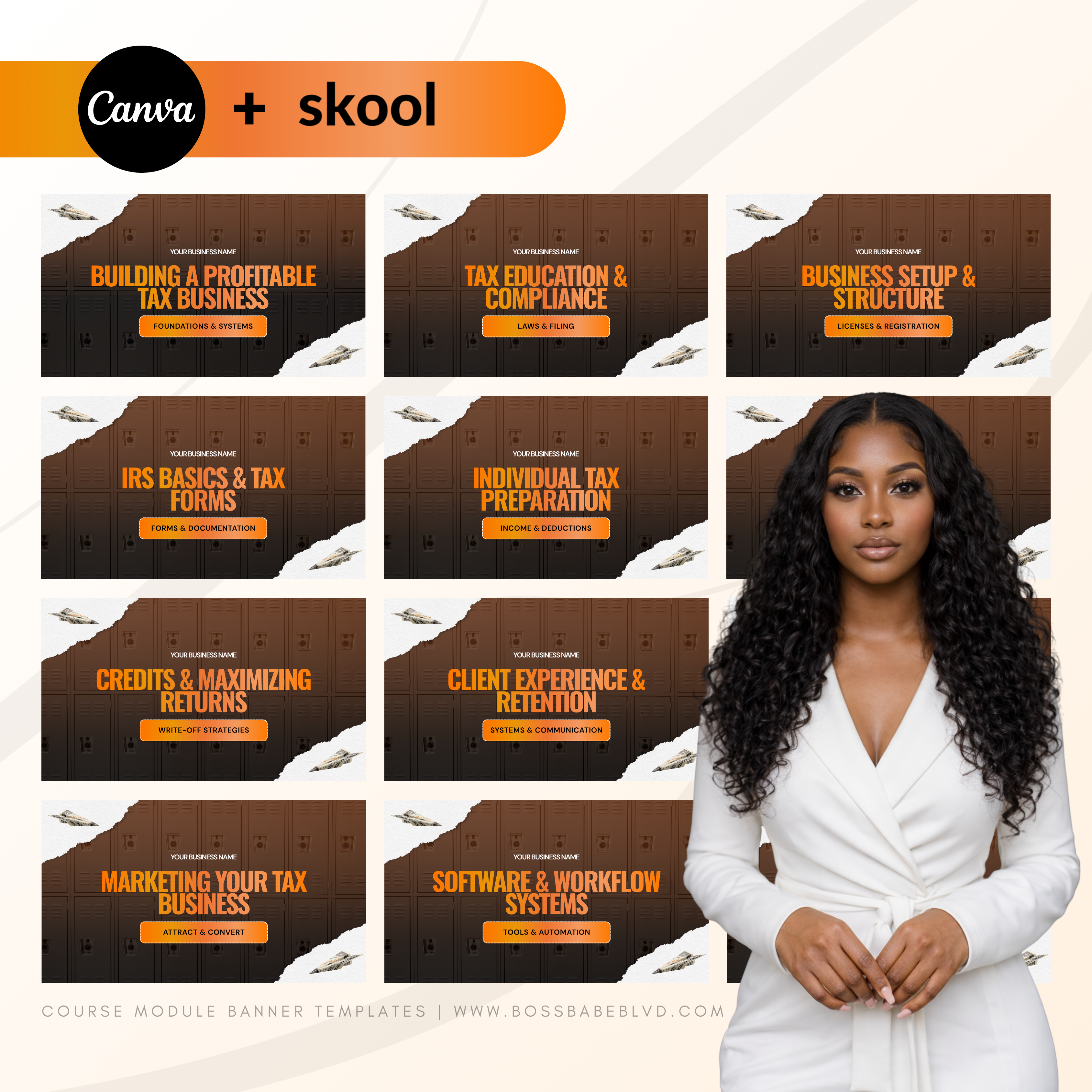 Tax Pro Course Module Banner Templates (Skool)