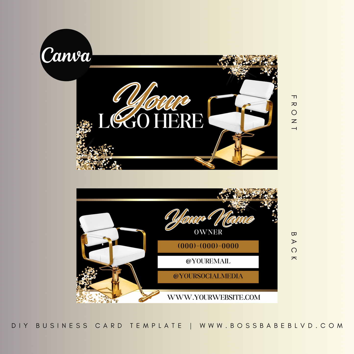 Hair Stylist DIY Business Card Template