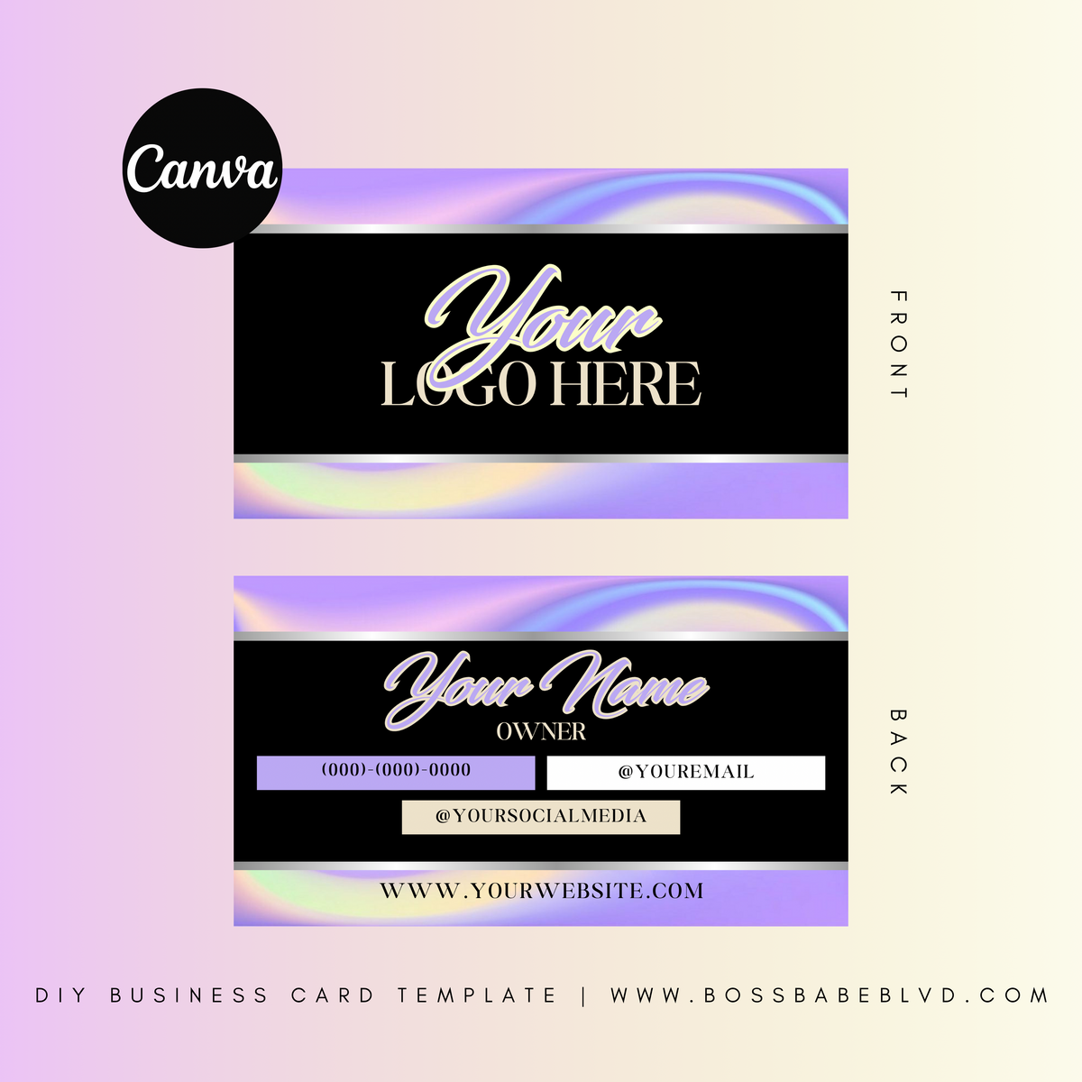 Pastel DIY Business Card Template