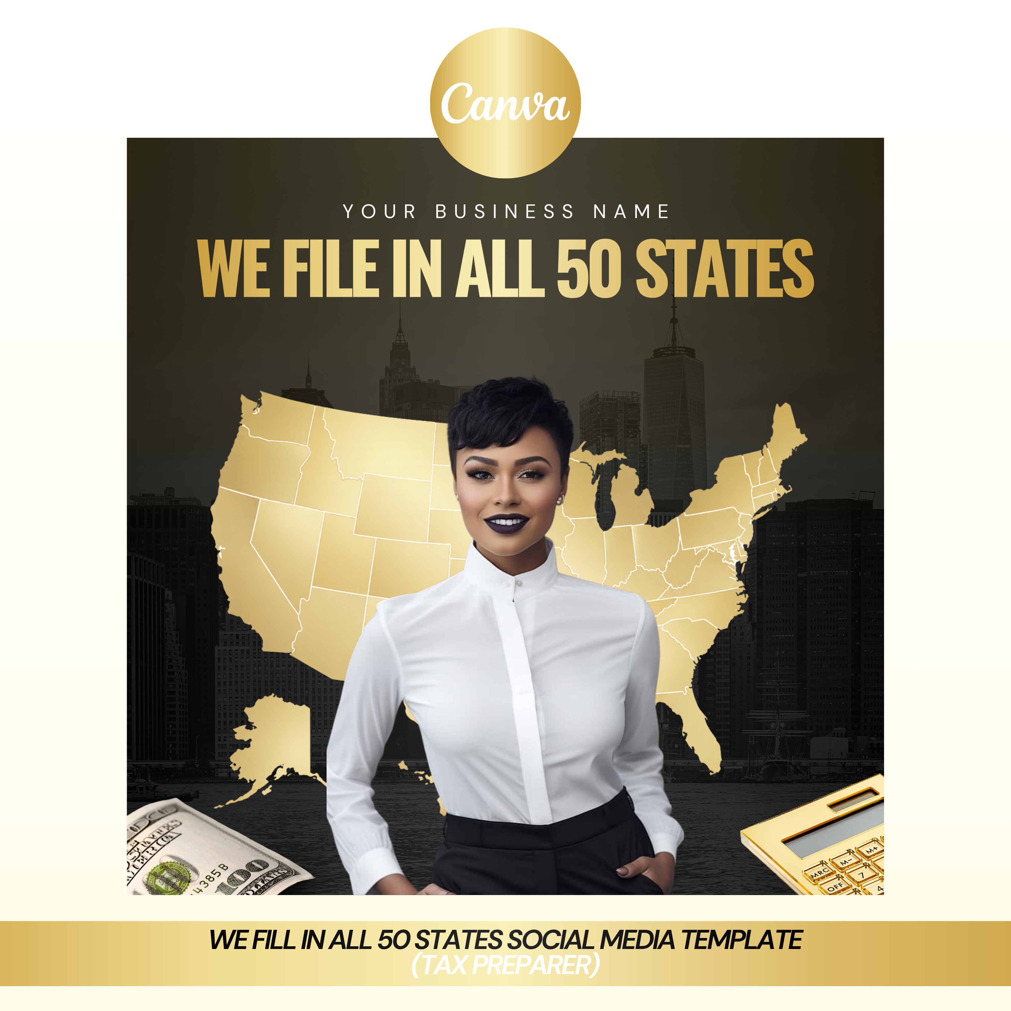 We File In All 50 States Social Media Template (Tax Preparer)