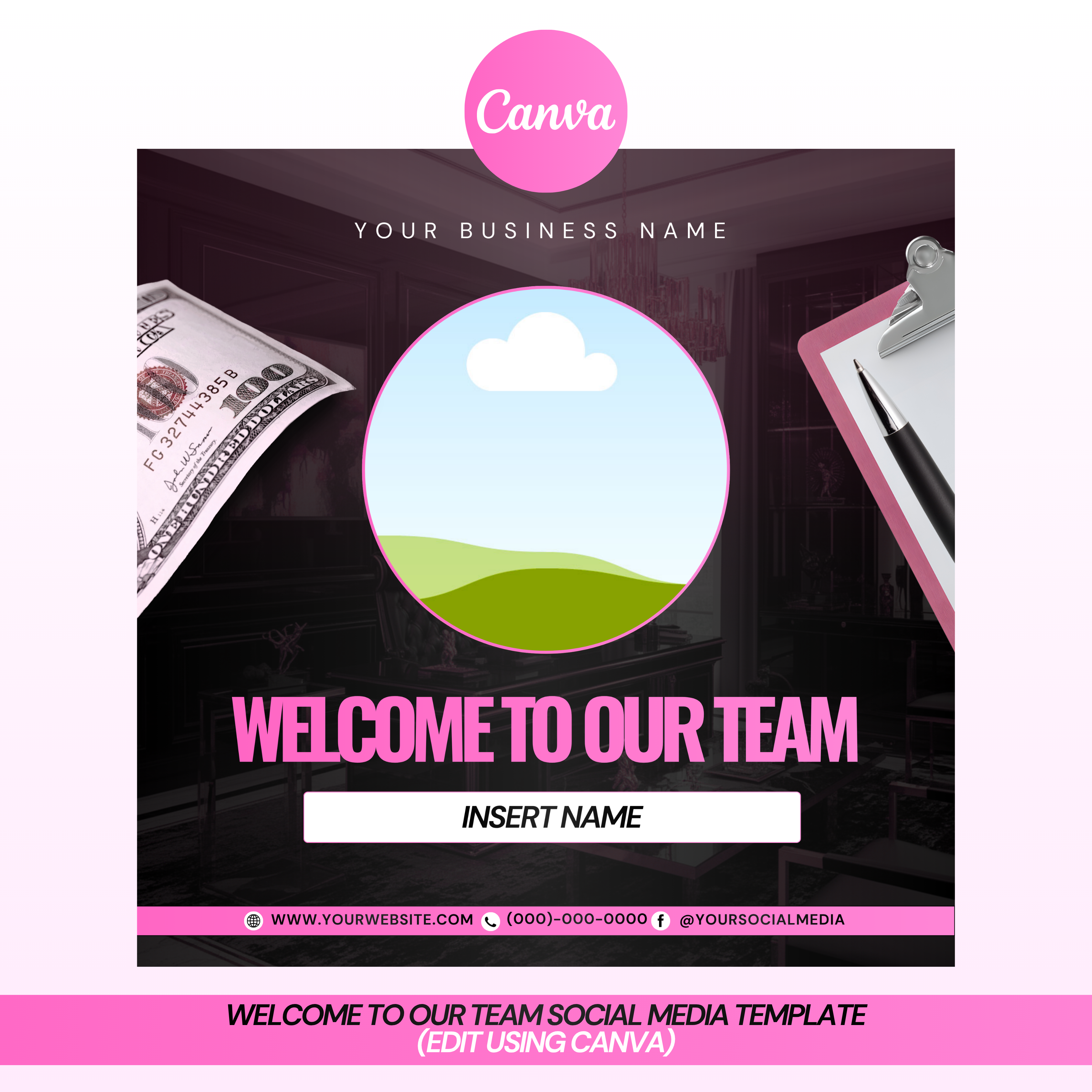 Welcome To Our Team Social Media Template