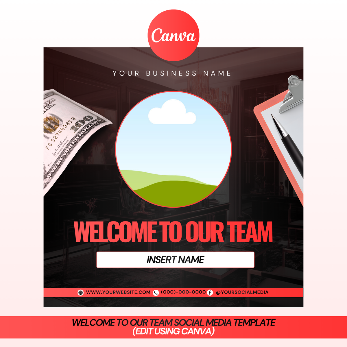 Welcome To Our Team Social Media Template
