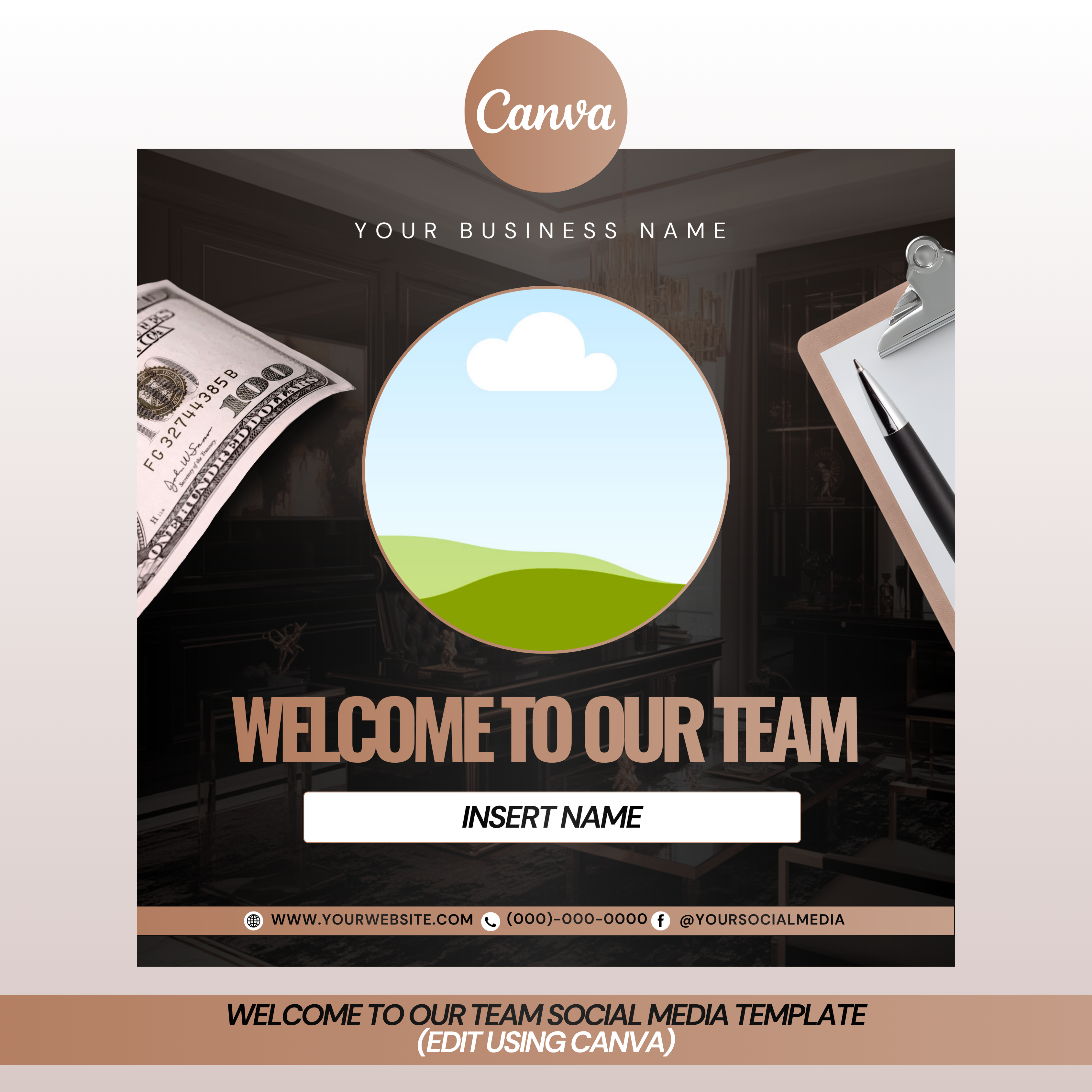 Welcome To Our Team Social Media Template
