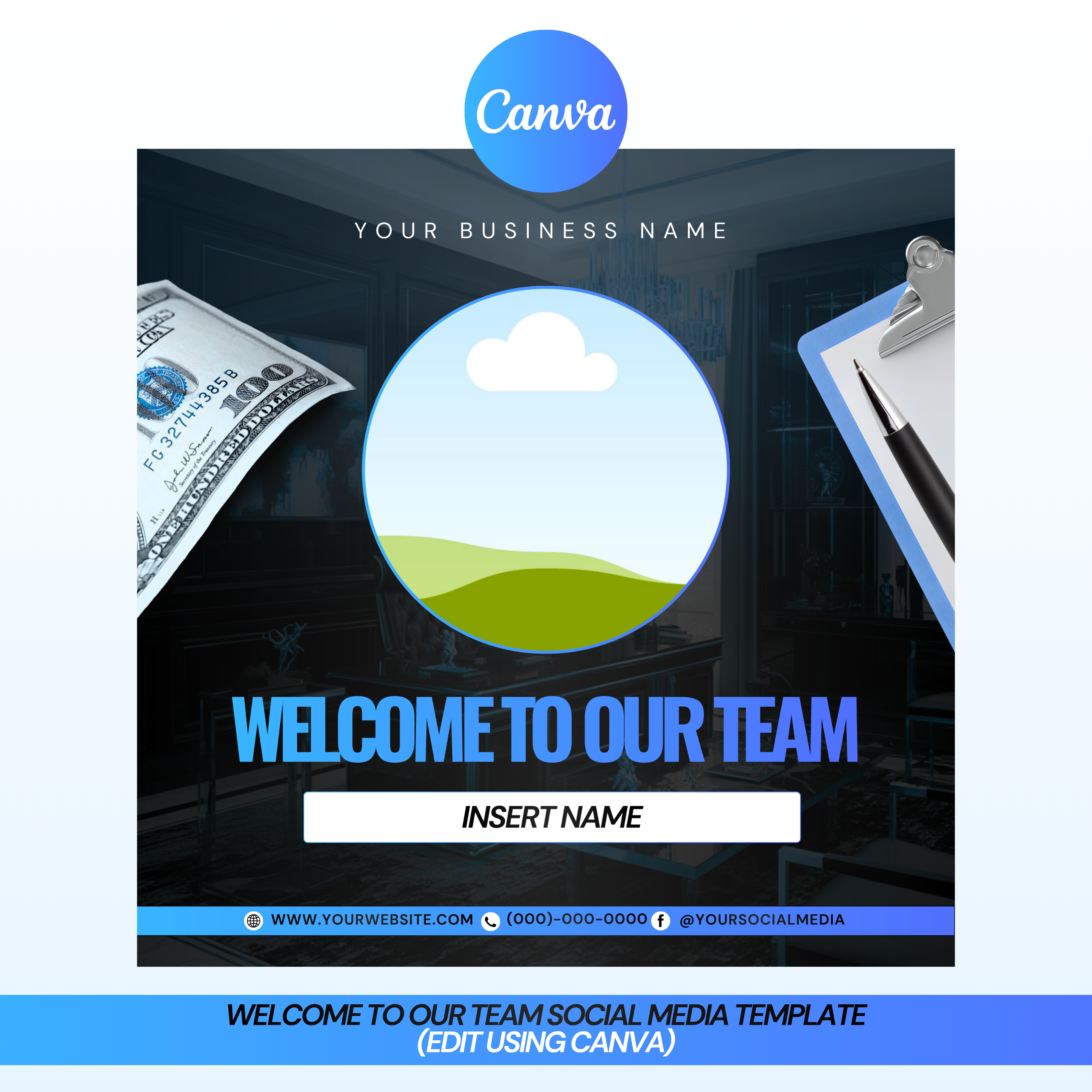 Welcome To Our Team Social Media Template