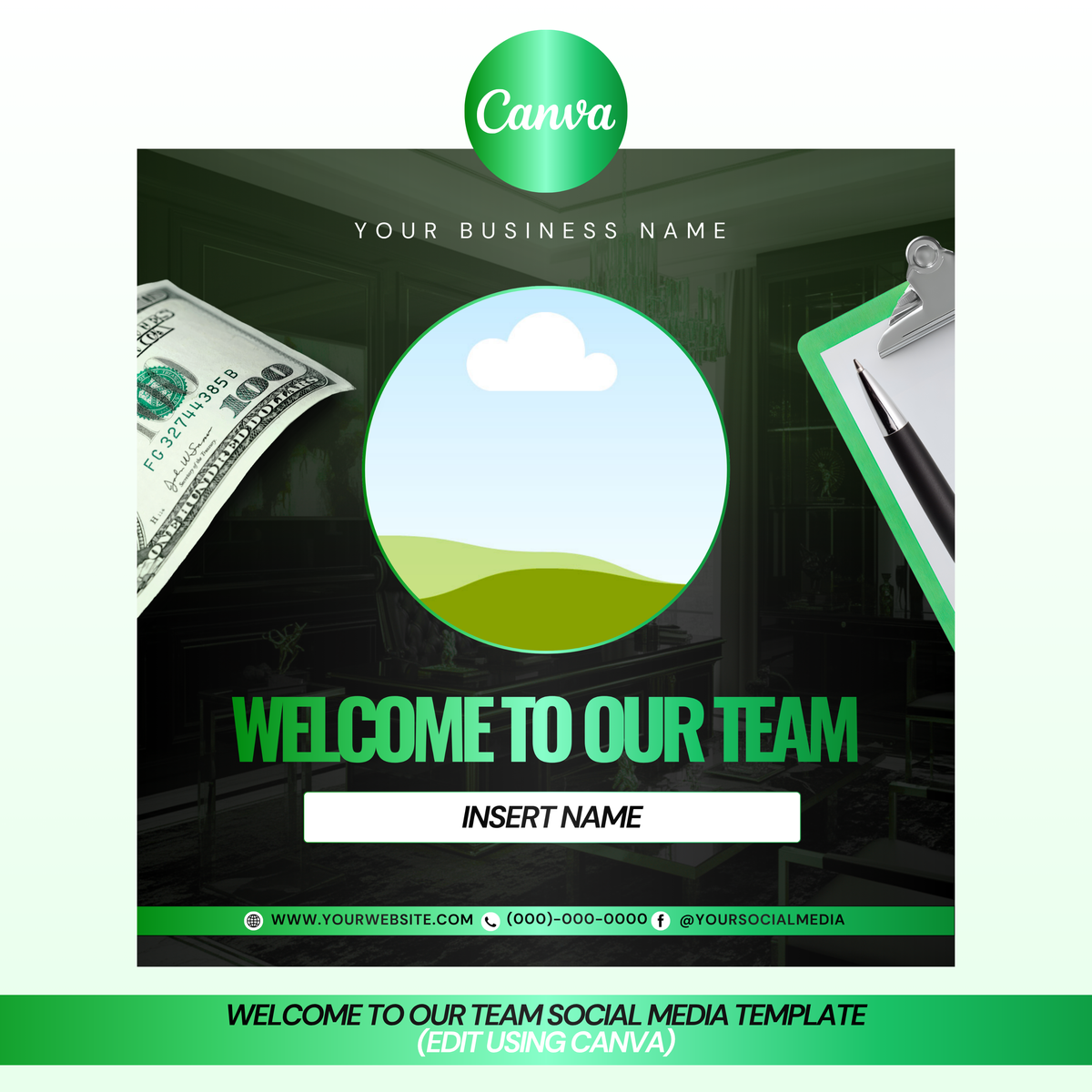 Welcome To Our Team Social Media Template