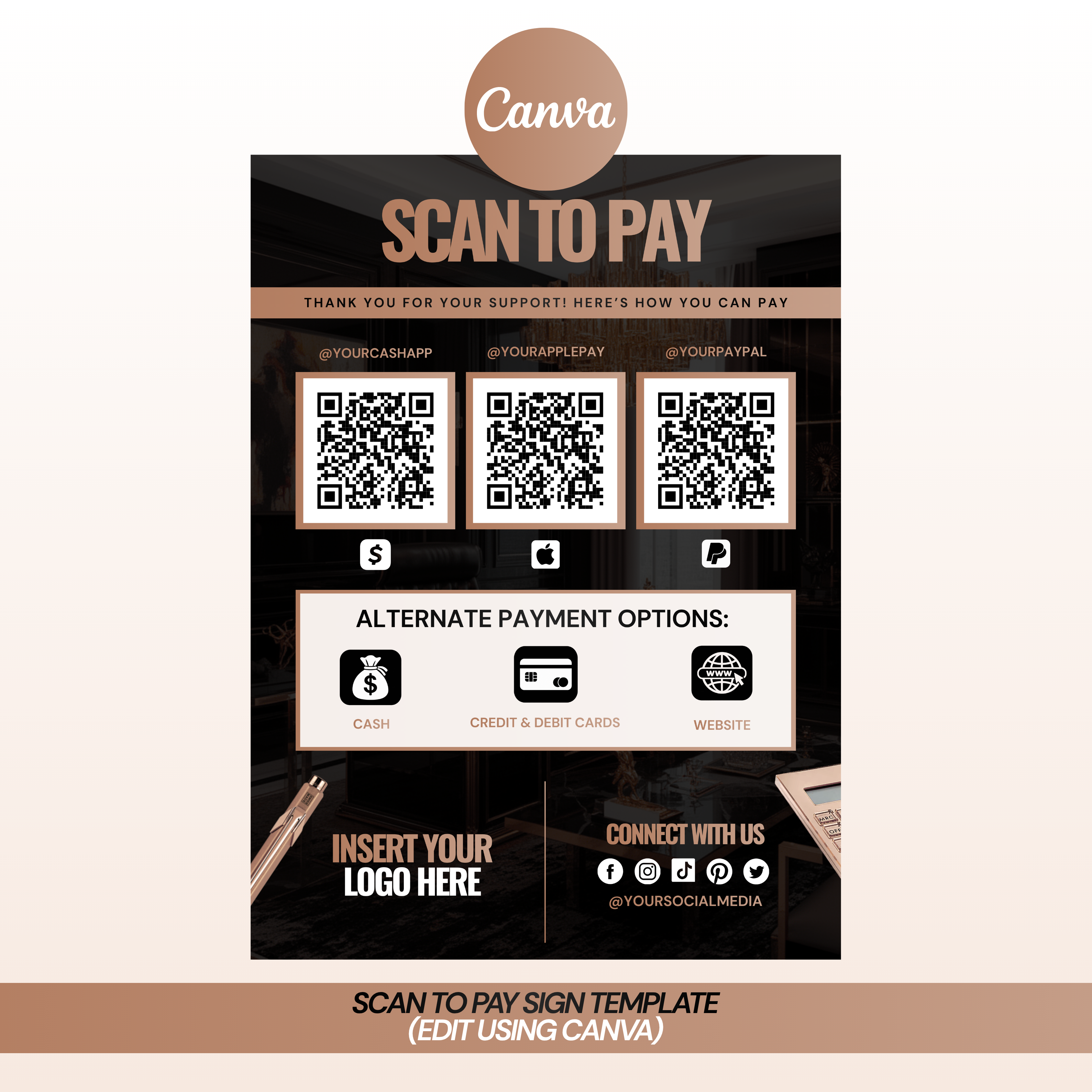 Scan To Pay Sign Template