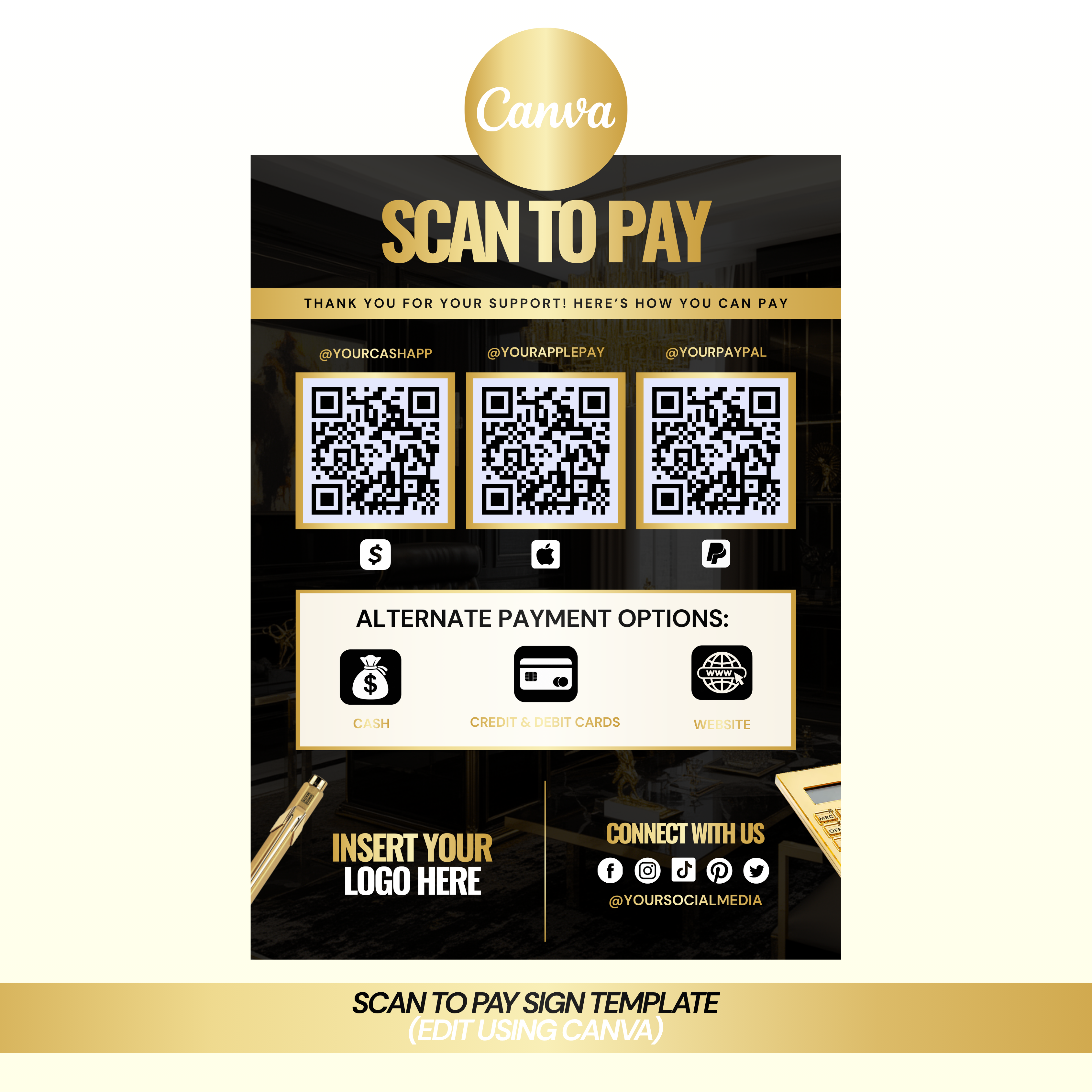 Scan To Pay Sign Template
