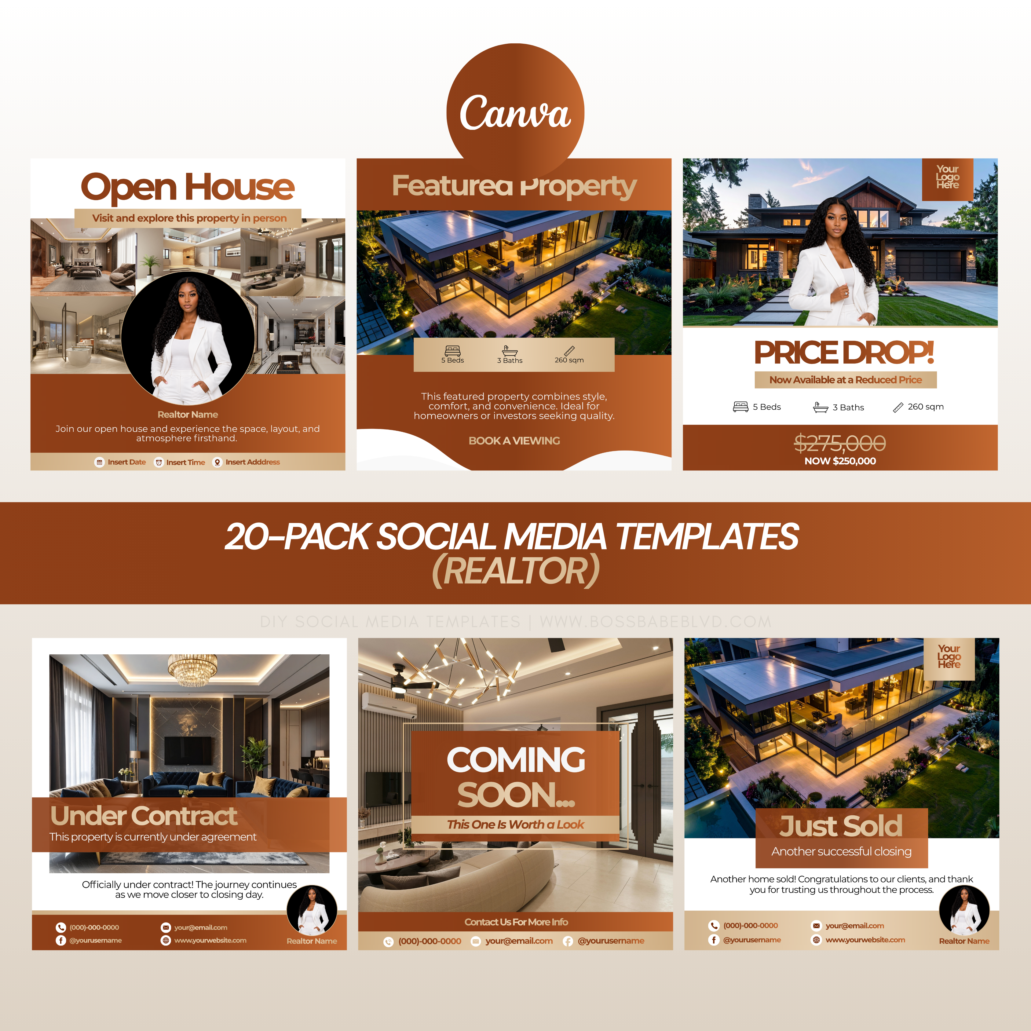 20-Pack Social Media Templates (Realtor)