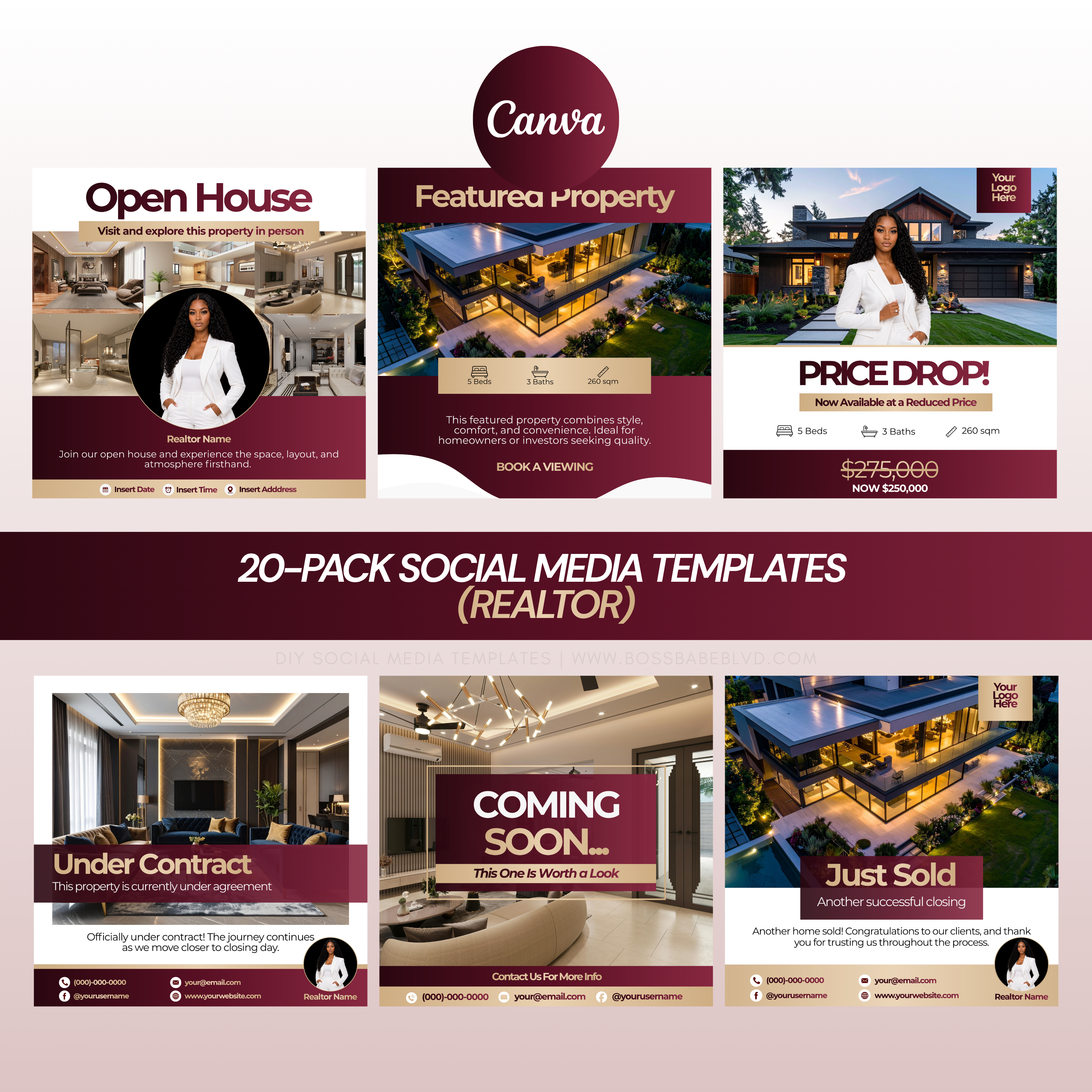 20-Pack Social Media Templates (Realtor)