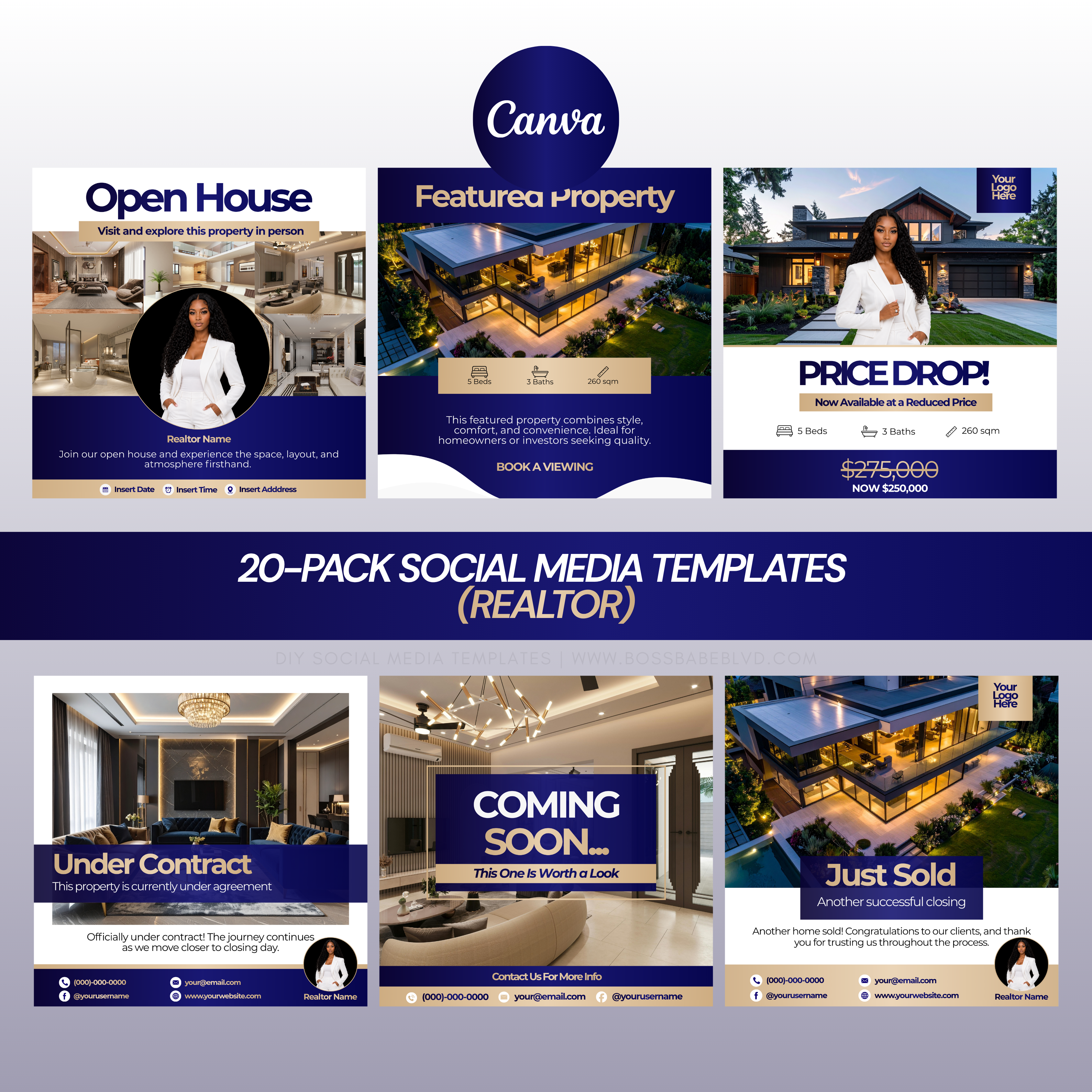 20-Pack Social Media Templates (Realtor)