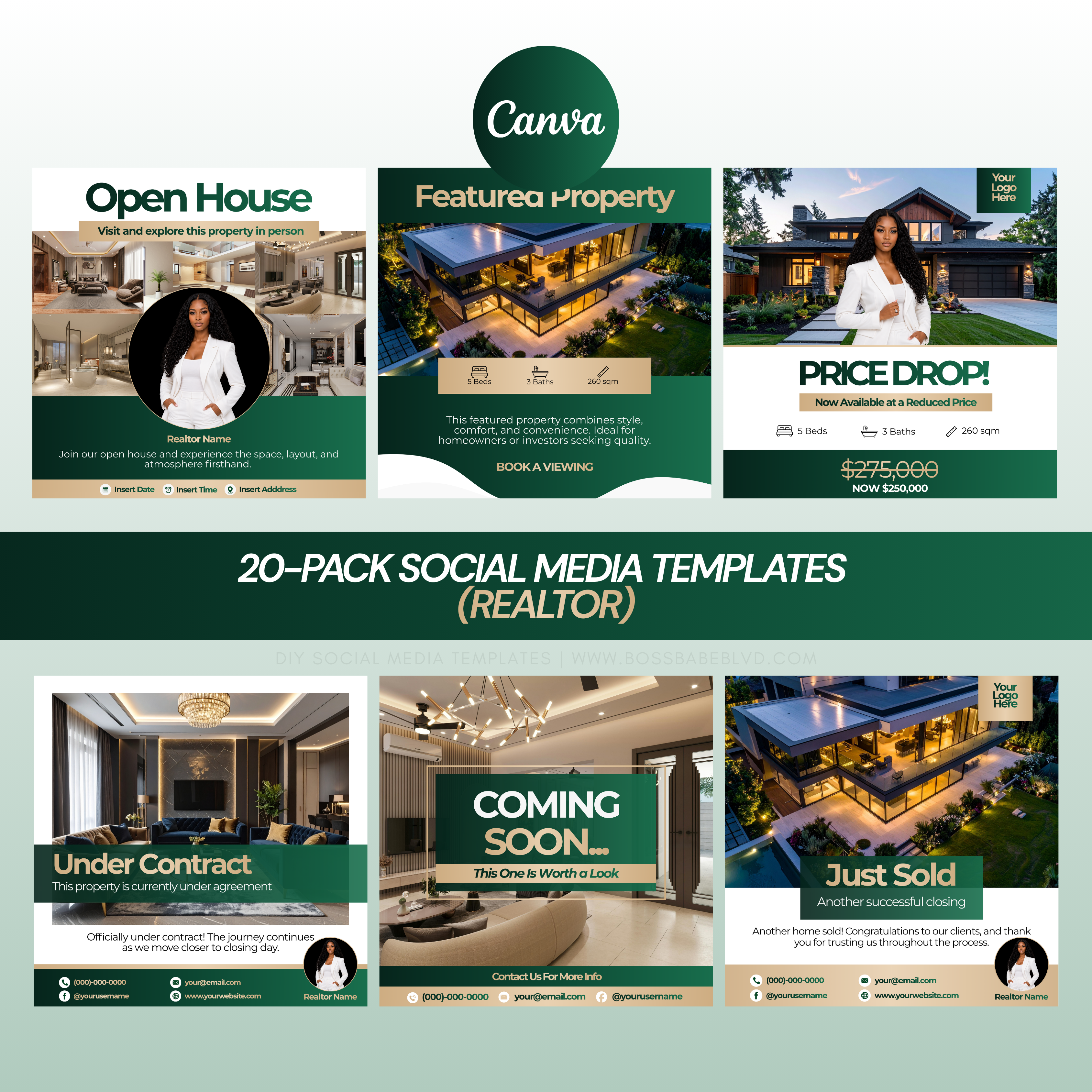 20-Pack Social Media Templates (Realtor)