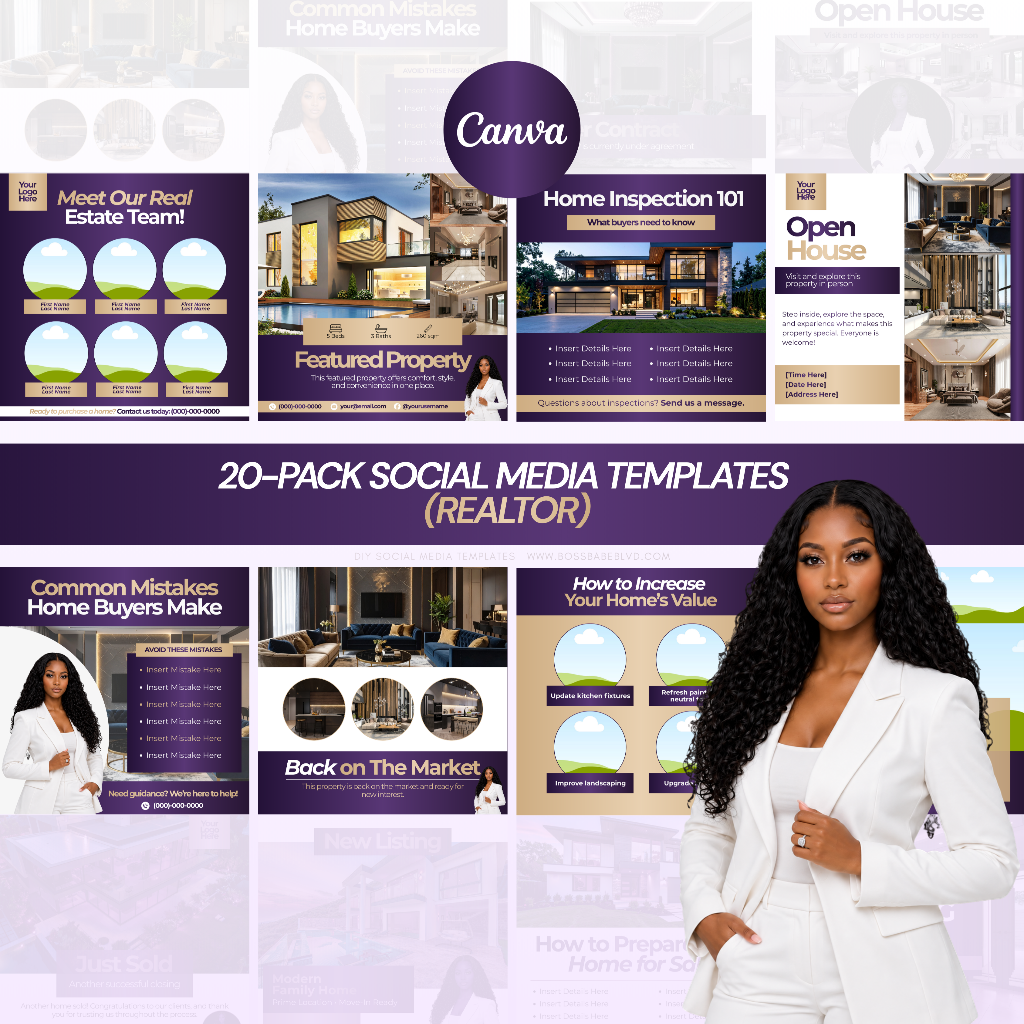 20-Pack Social Media Templates (Realtor)