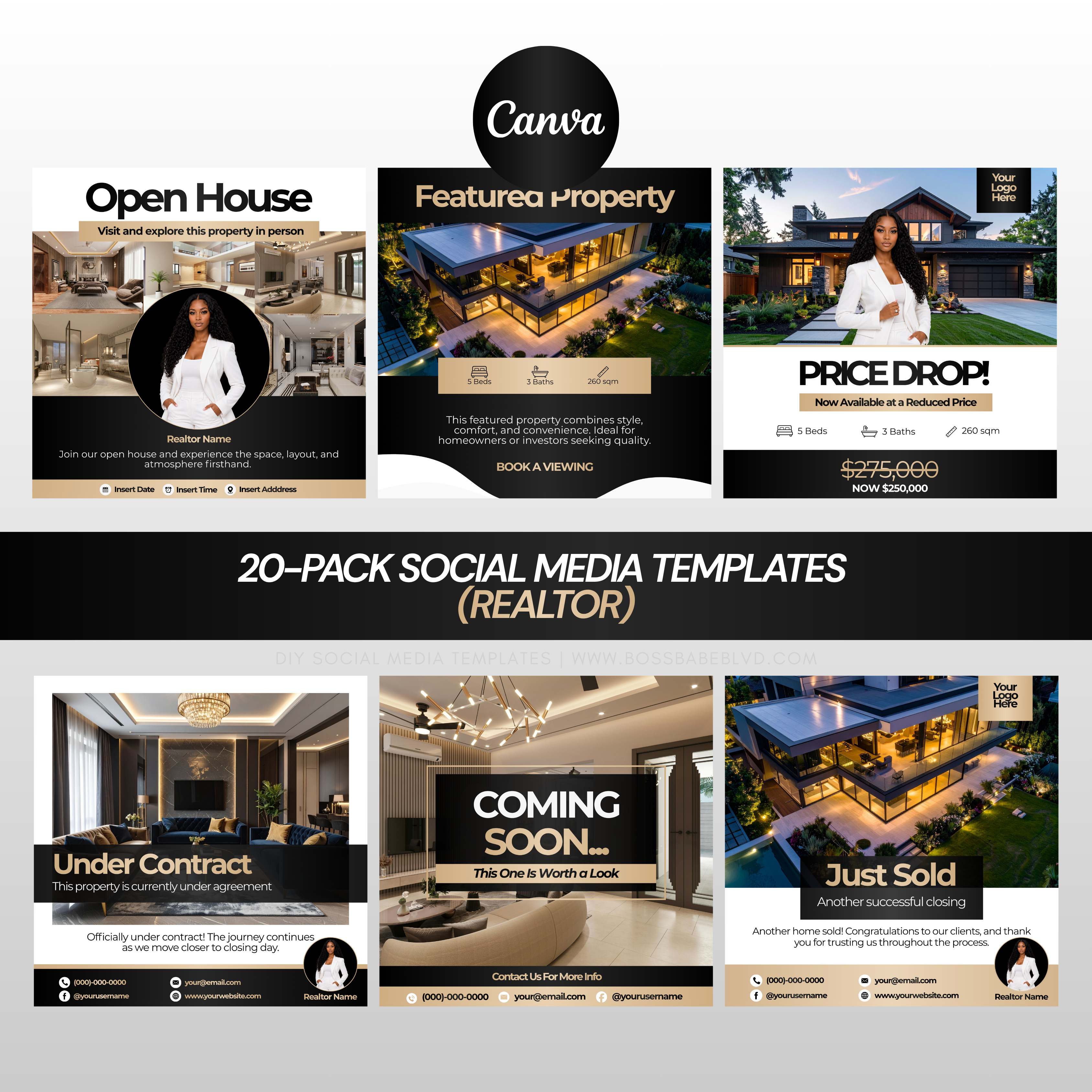 20-Pack Social Media Templates (Realtor)
