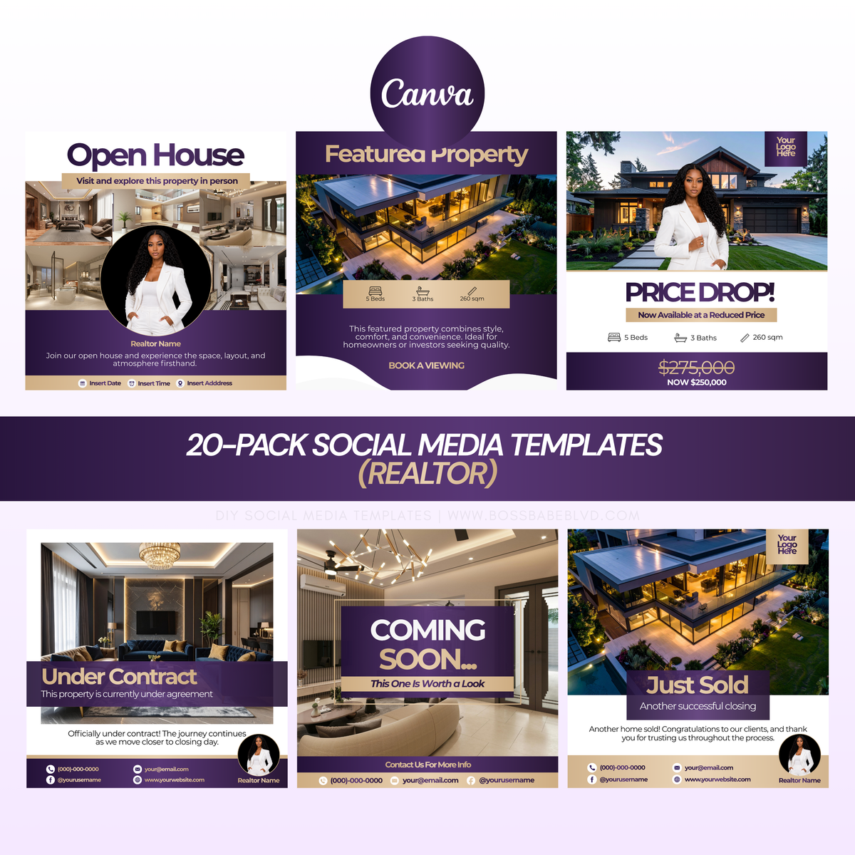 20-Pack Social Media Templates (Realtor)