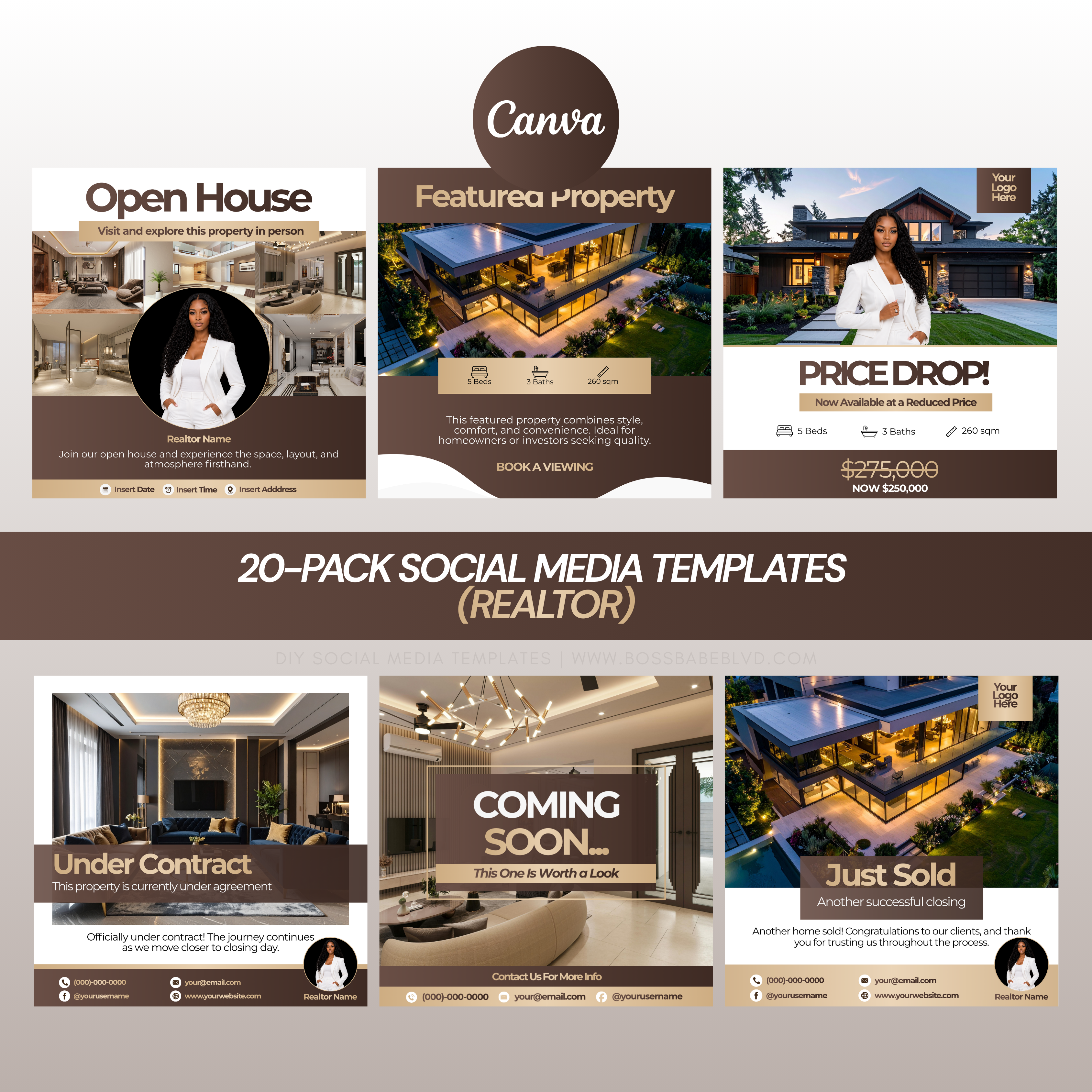 20-Pack Social Media Templates (Realtor)
