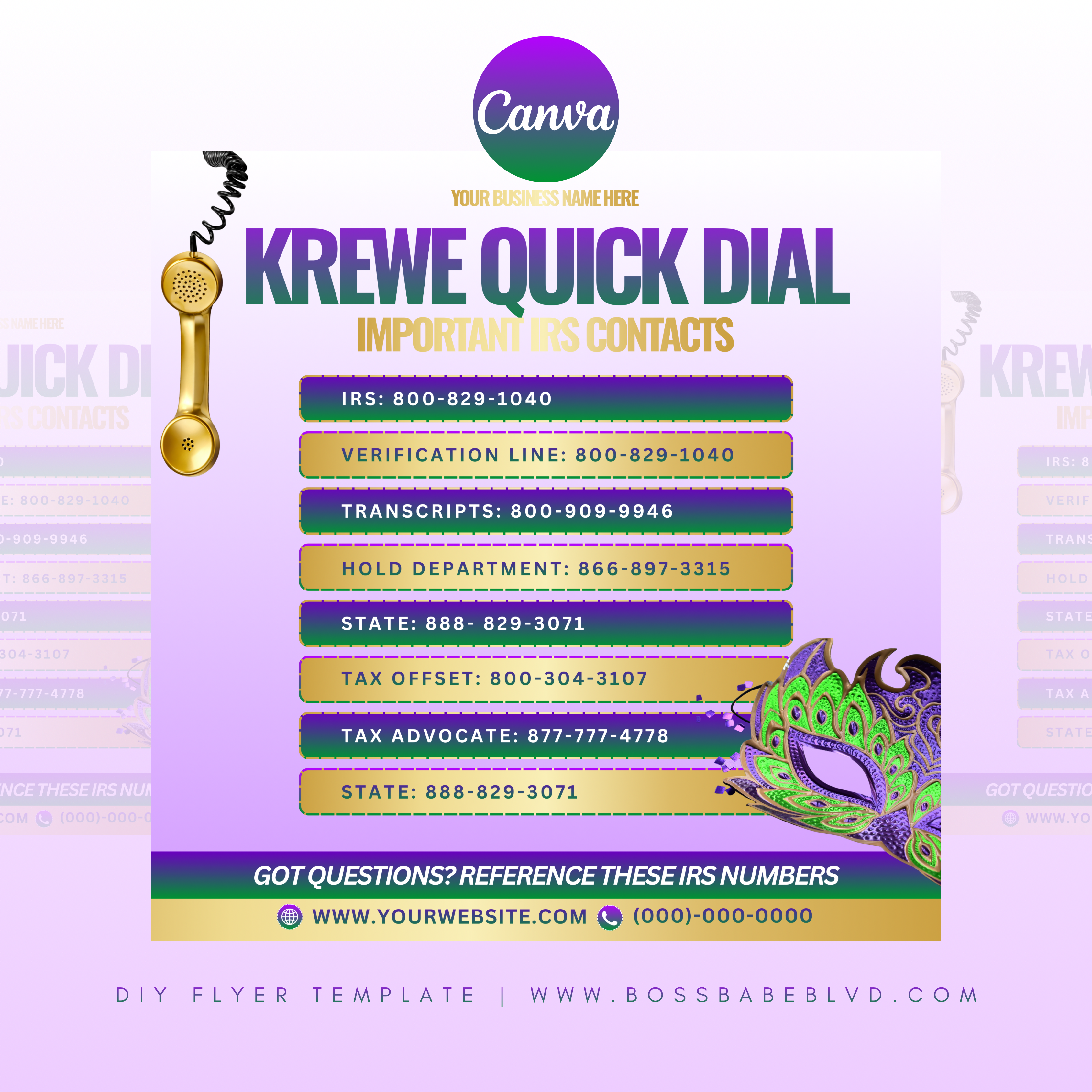 Tax Season DIY Flyer Bundle: Mardi Gras Theme