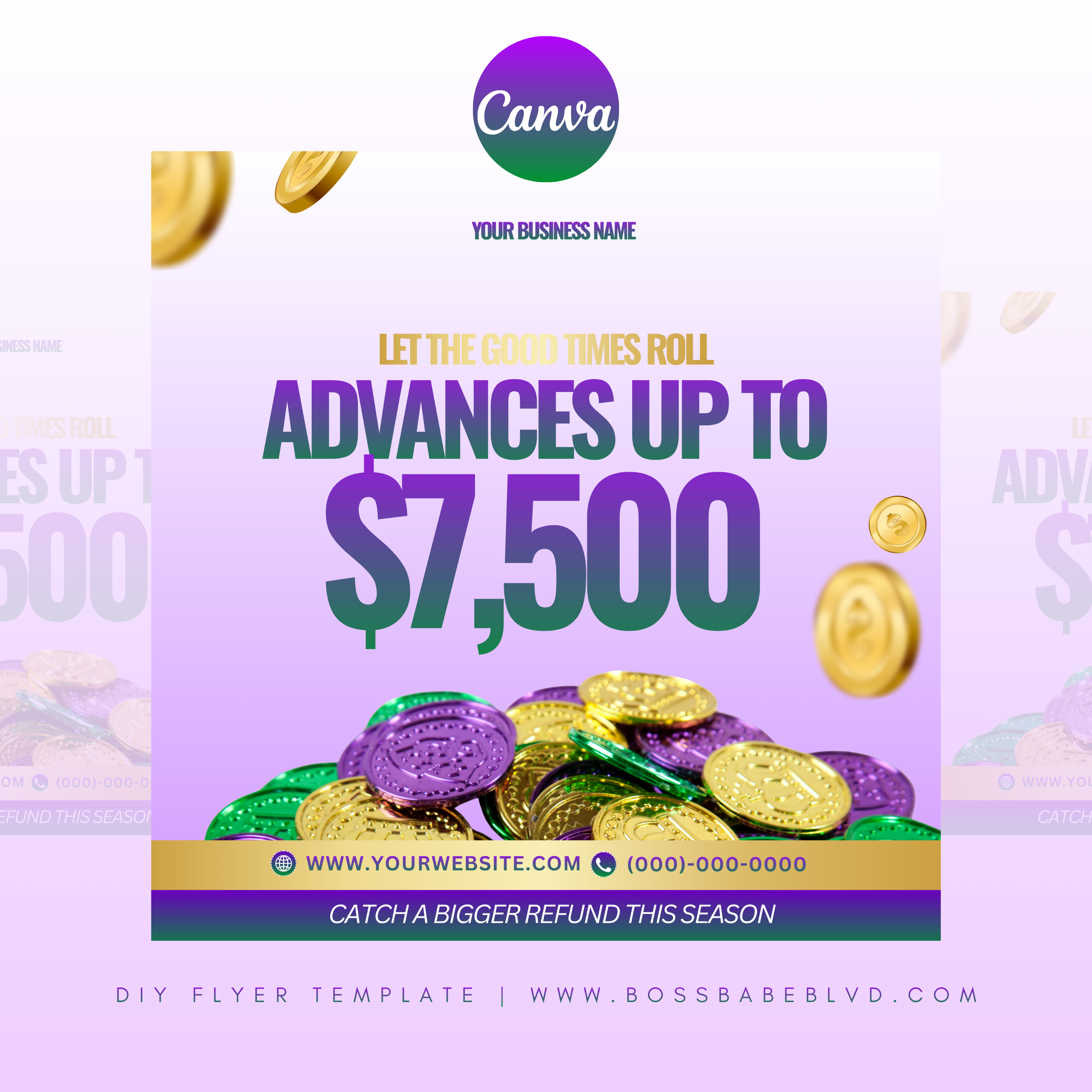 Tax Season DIY Flyer Bundle: Mardi Gras Theme