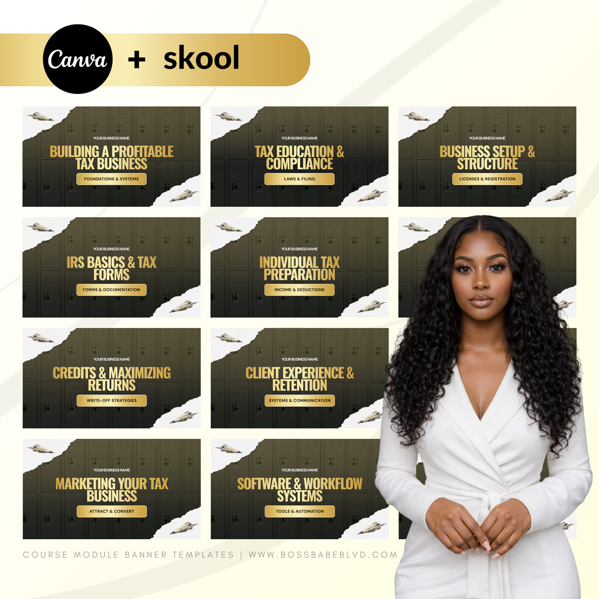 Tax Pro Course Module Banner Templates (Skool)