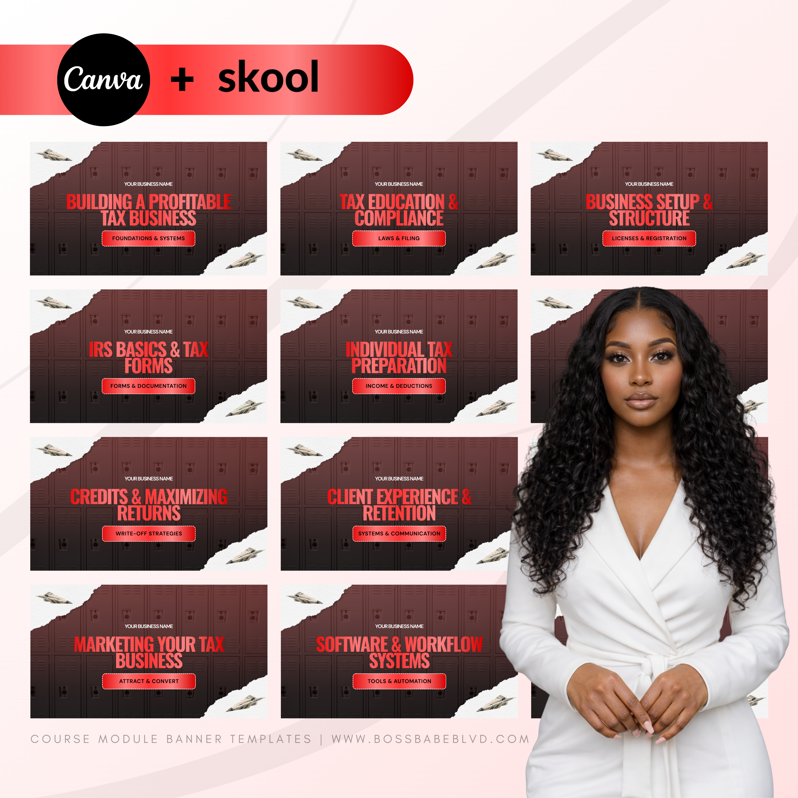 Tax Pro Course Module Banner Templates (Skool)
