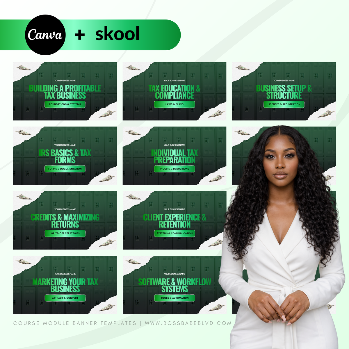 Tax Pro Course Module Banner Templates (Skool)