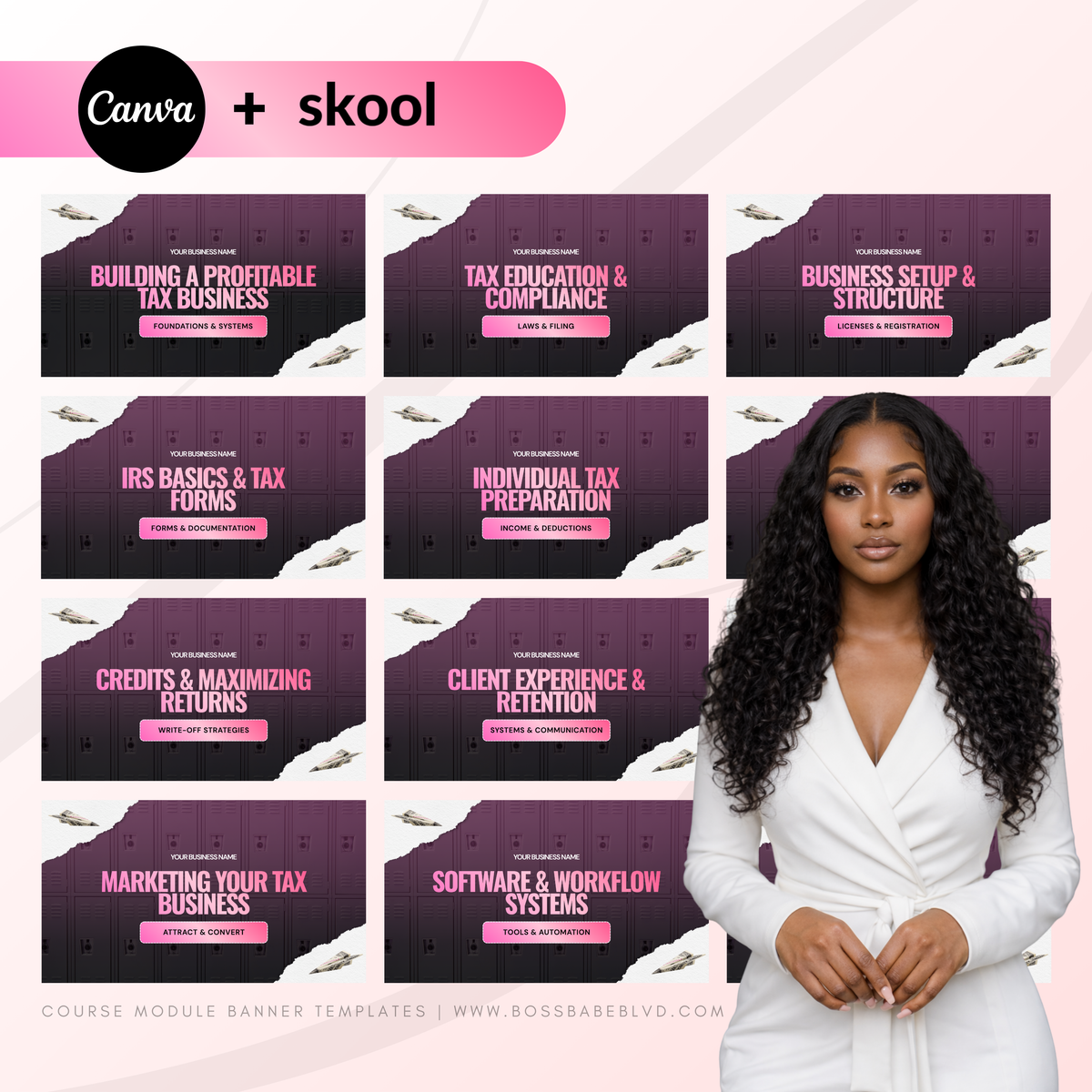 Tax Pro Course Module Banner Templates (Skool)