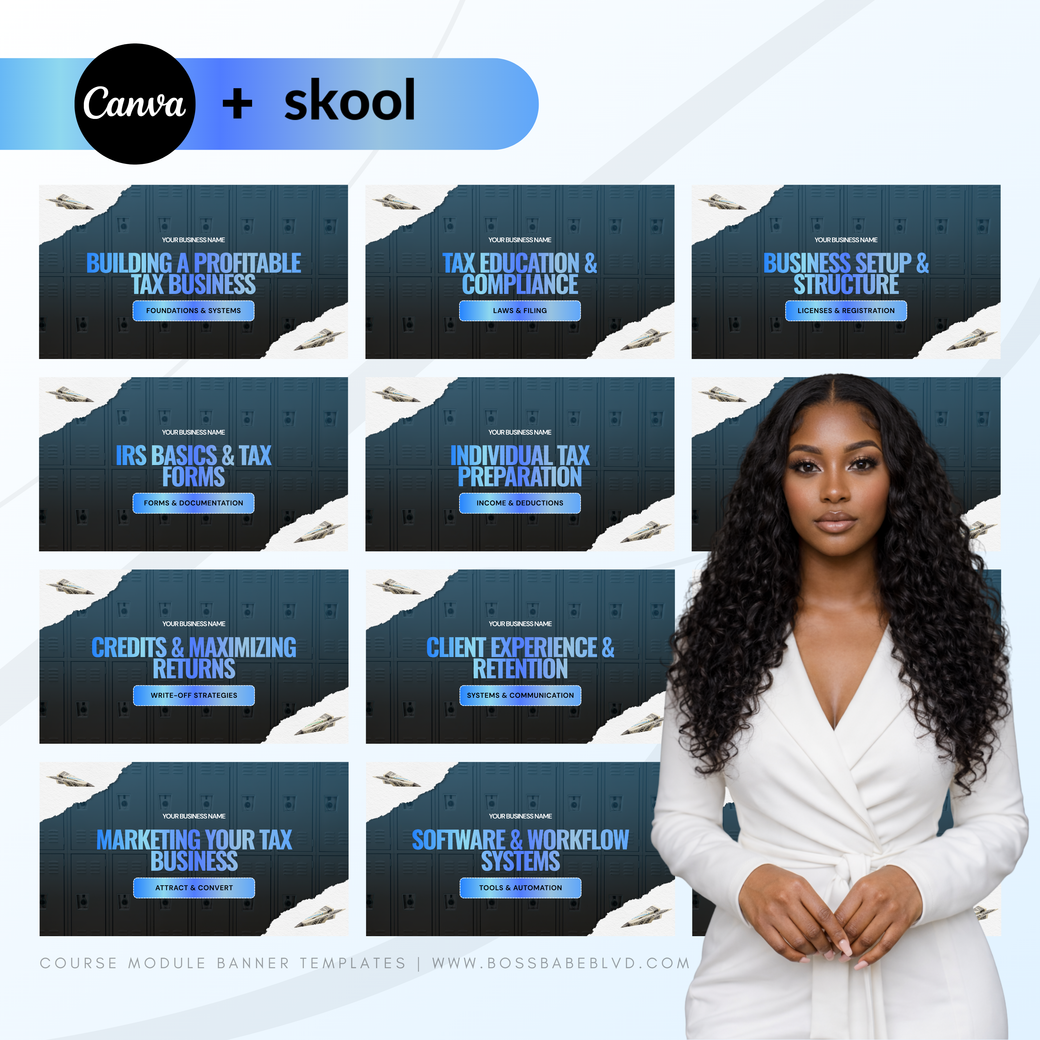 Tax Pro Course Module Banner Templates (Skool)