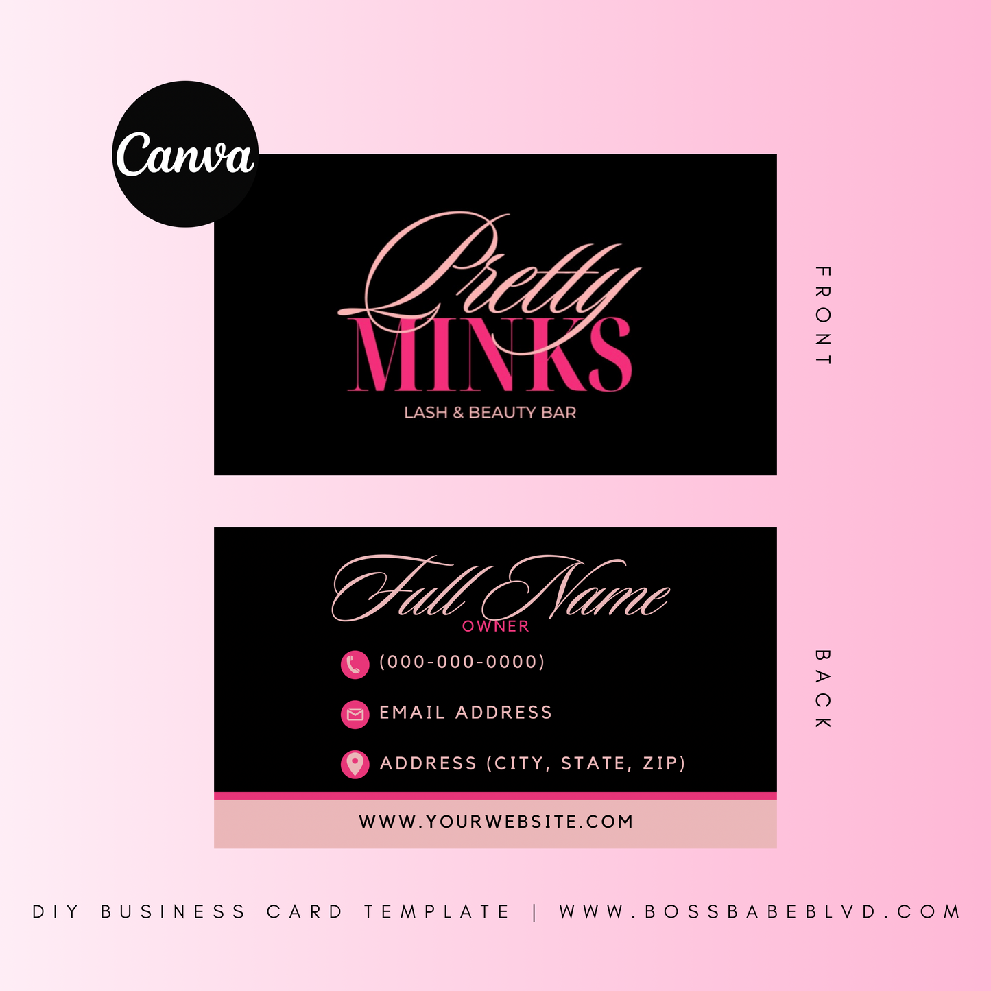 Lash Tech DIY Business Card Design Template