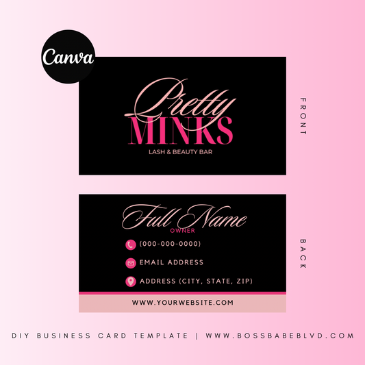 Lash Tech DIY Business Card Design Template