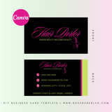Hair Stylist DIY Business Card Design Template