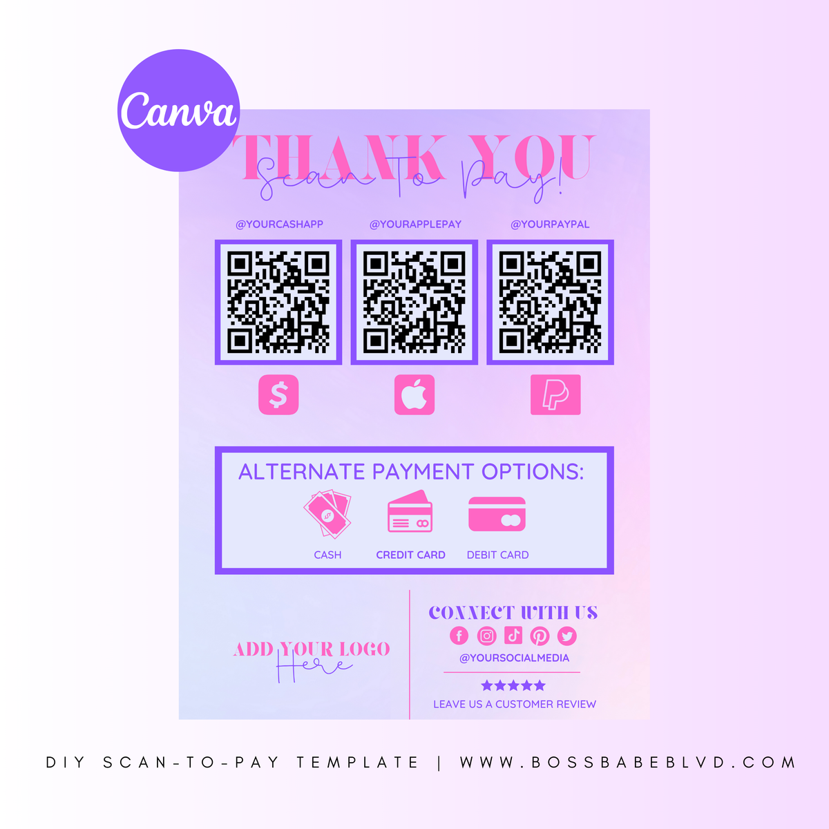 Scan-To-Pay Sign Template