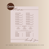 Restaurant Menu DIYTemplate