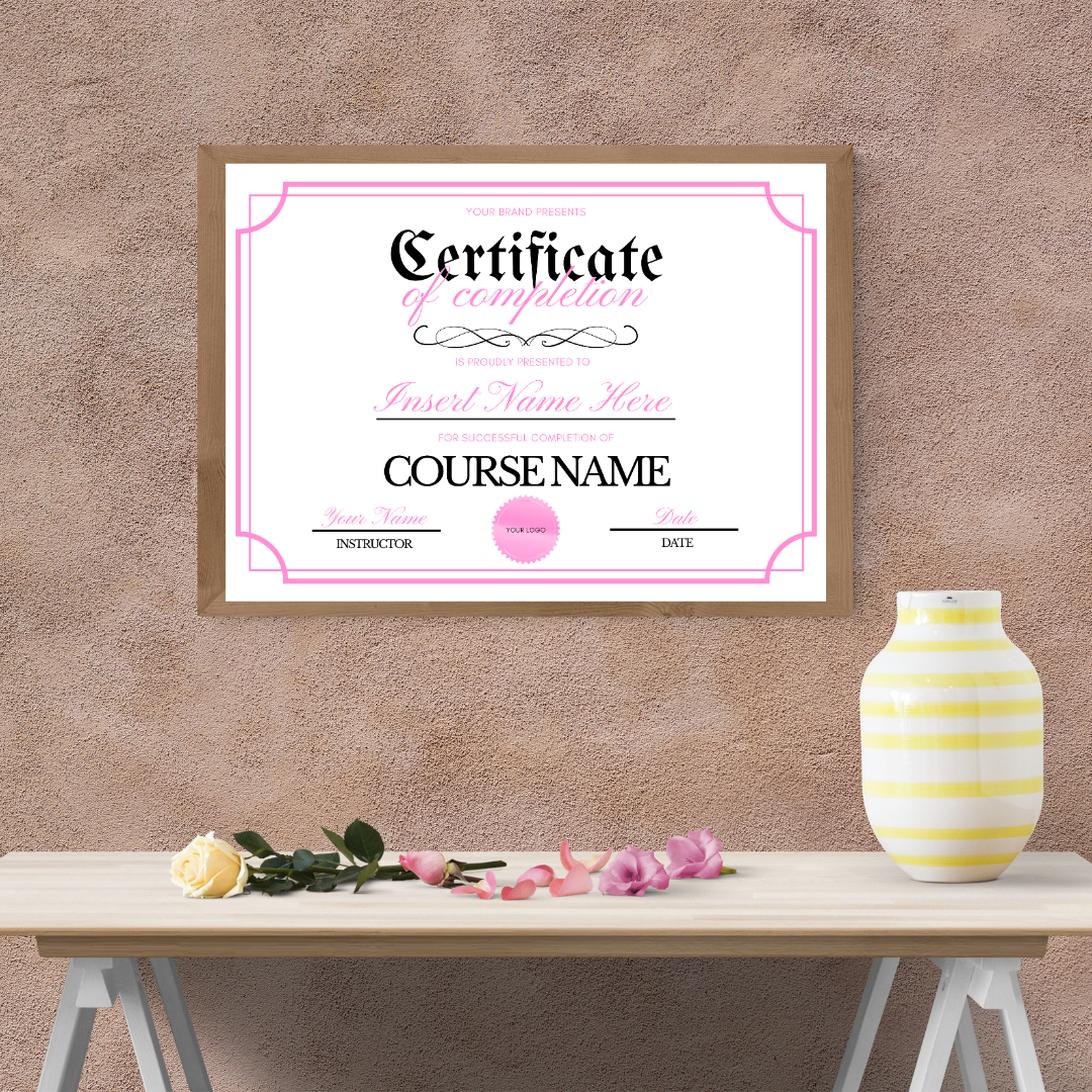 Certificate Of Completion DIY Template
