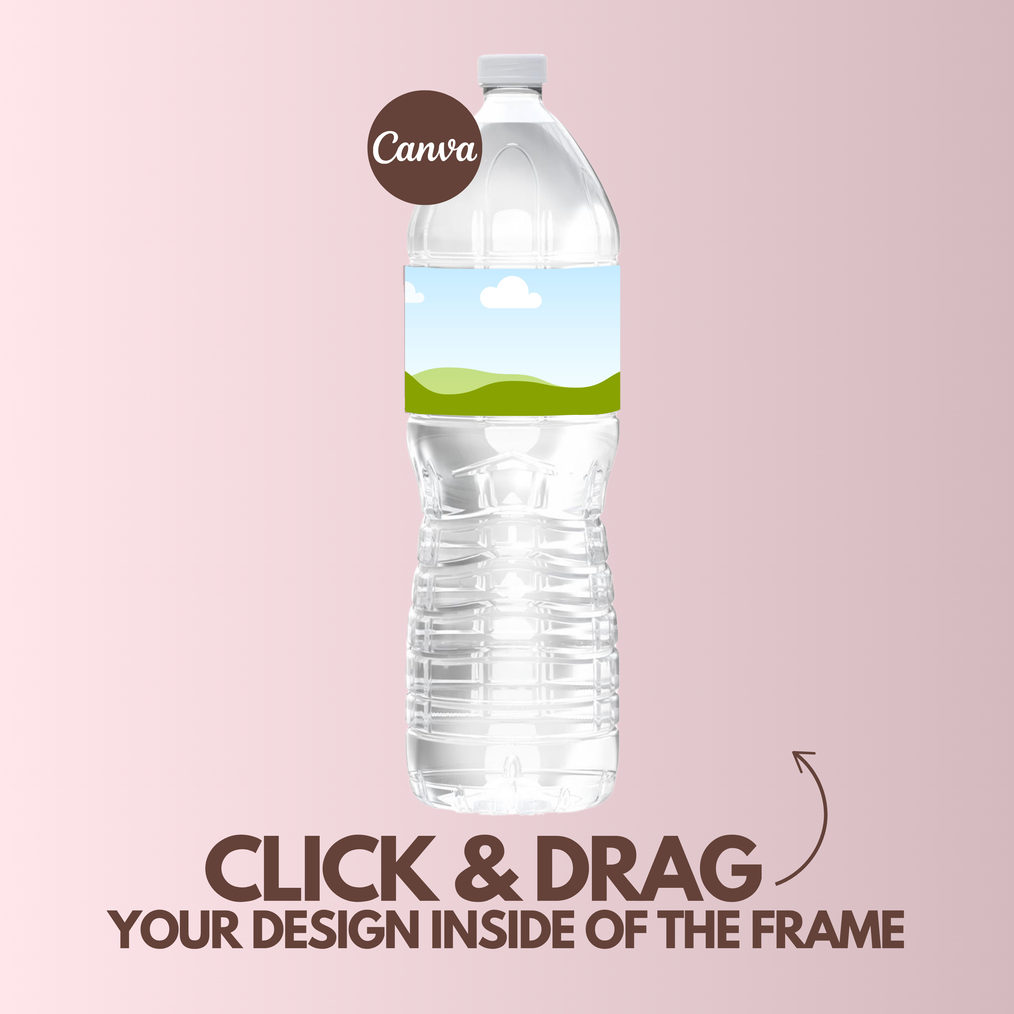 Water Bottle Label Mockup Template