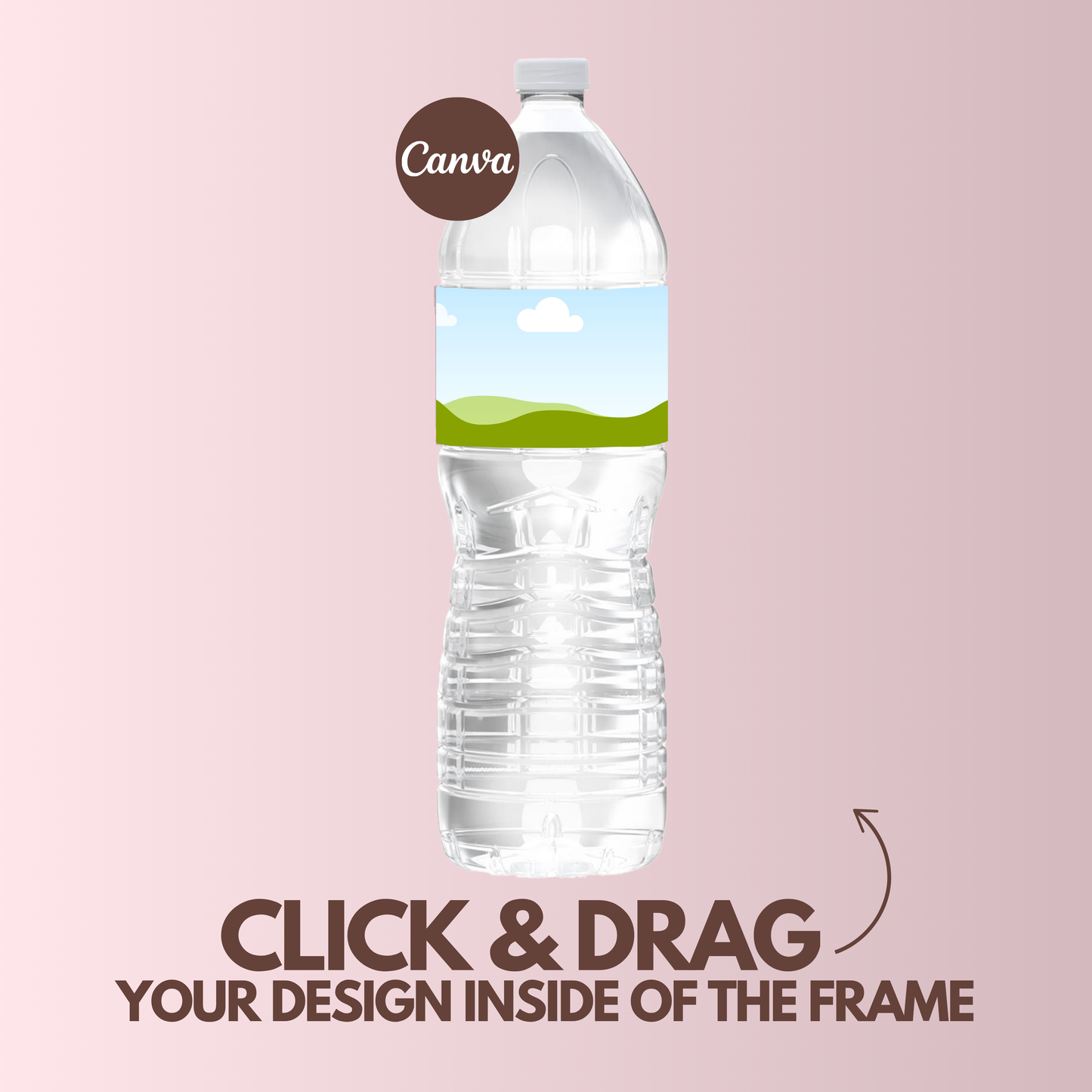 Water Bottle Label Mockup Template