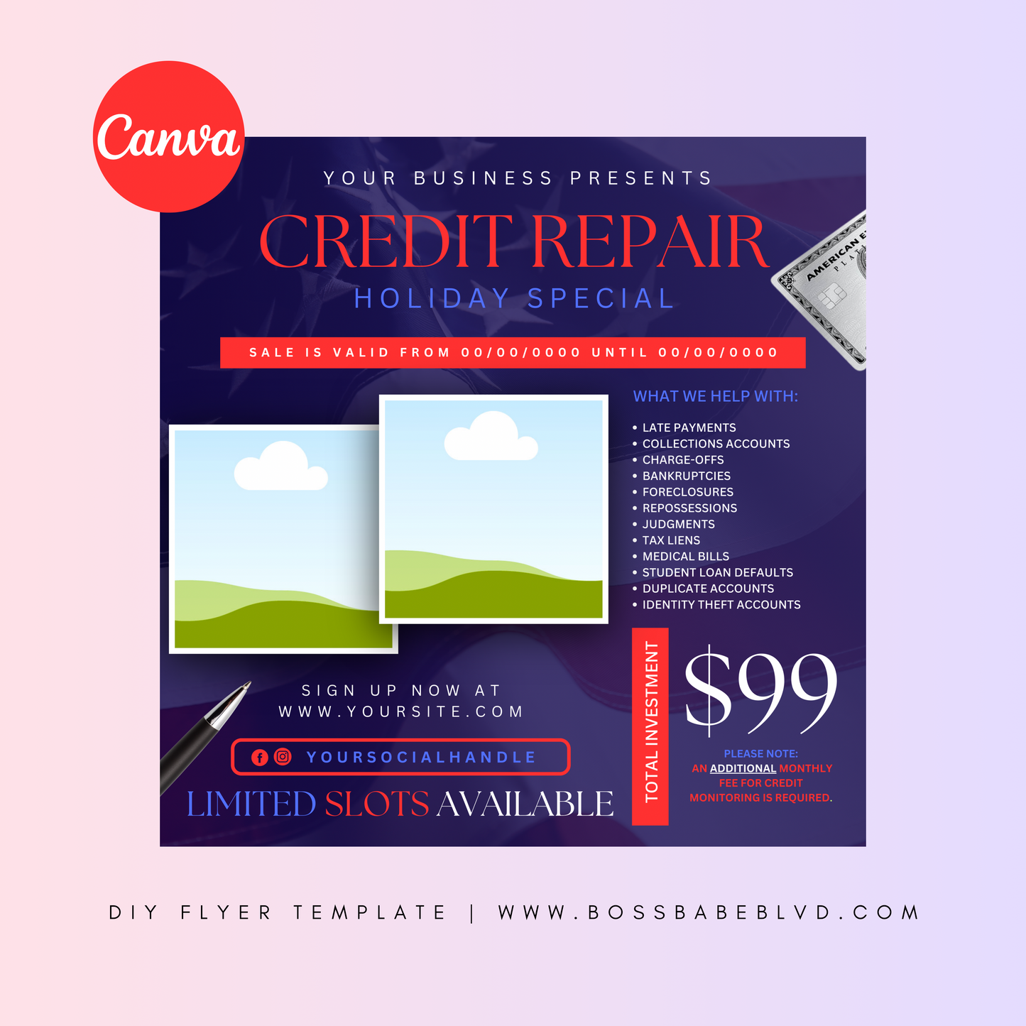 Credit Repair Holiday DIY Flyer Template