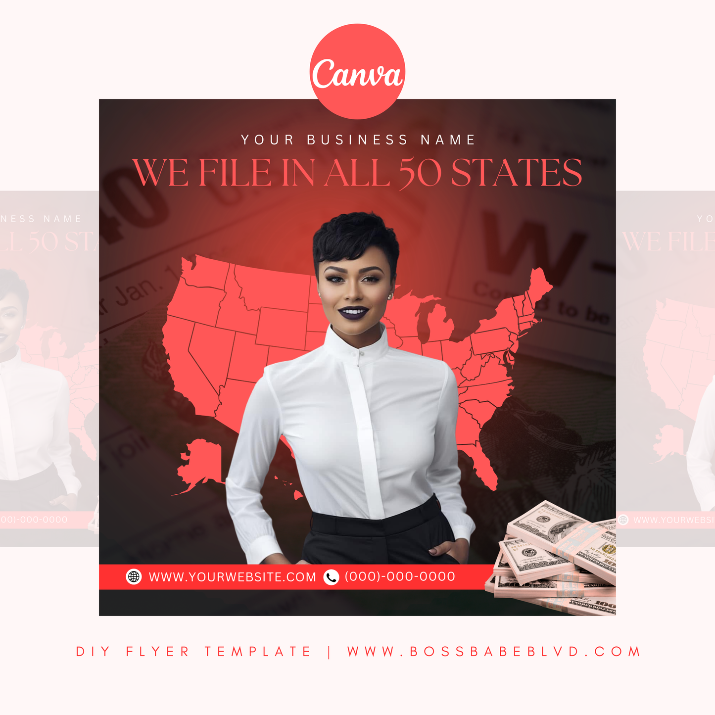We File In All 50 States Tax Flyer Template