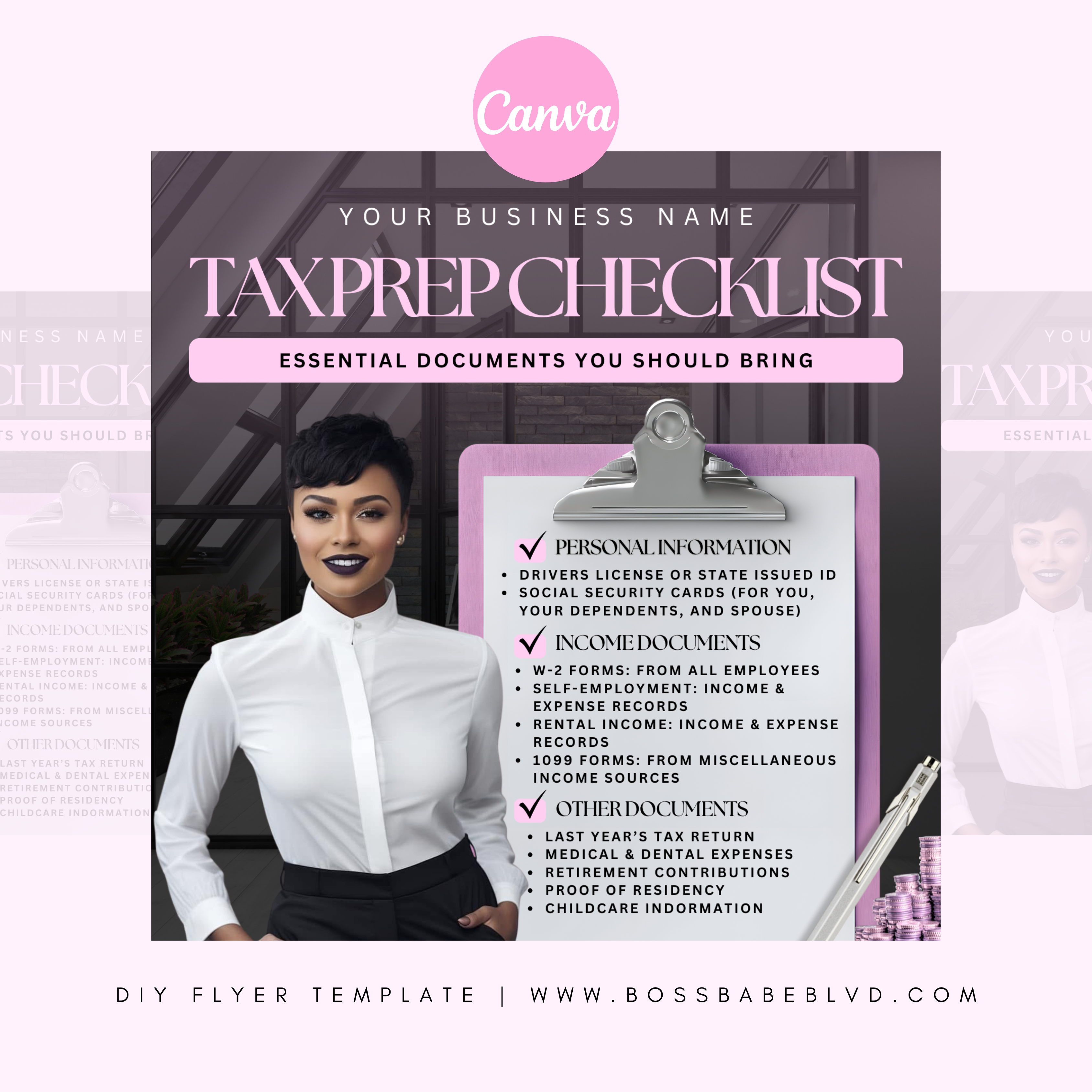 Tax Checklist DIY Flyer Template