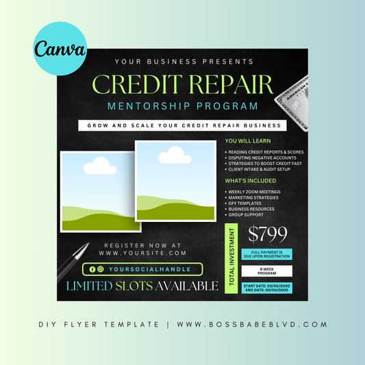 Credit Repair Mentorship DIY Flyer Template