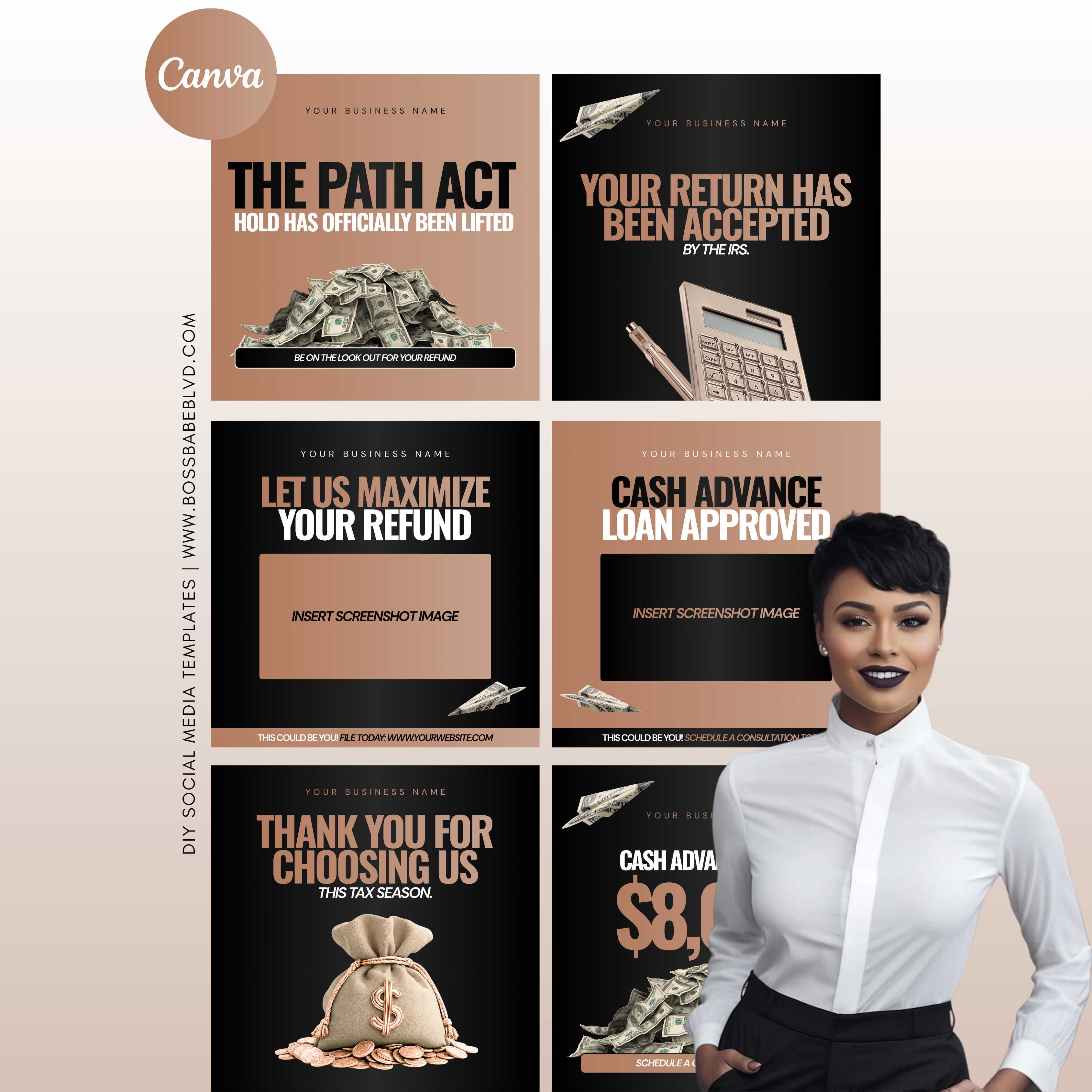 20-Pack Social Media Templates (Tax Preparer)