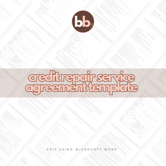 Credit Repair Service Agreement Template